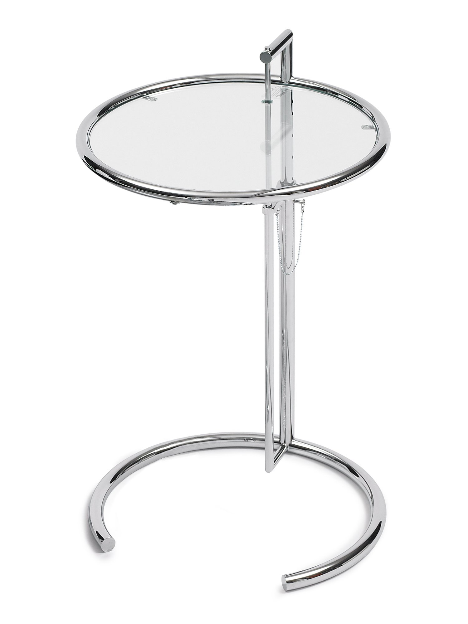 サイドテーブル・ナイトテーブル・ローテーブル adjustable side table Eileen Gray E-1027 Adjustable Table E 1027, Crystal glass clear | ClassiCon