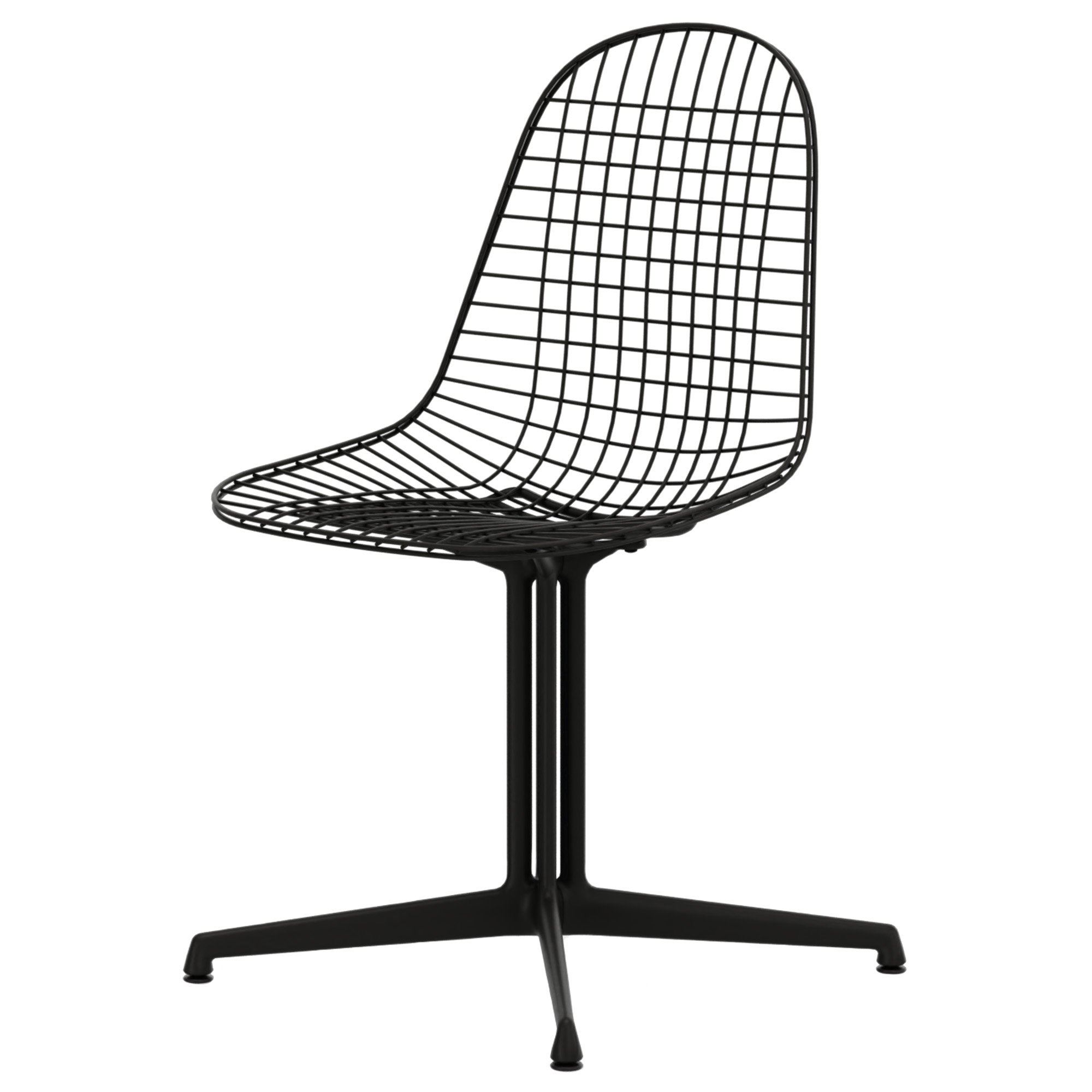 Wire Chair DKL, Coated basic dark, Without upholstery, Without