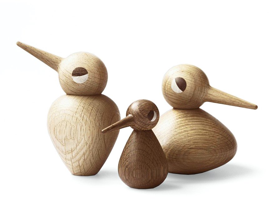Bird Wooden Figure, Chubby, Smoked oak | Architectmade | Figures