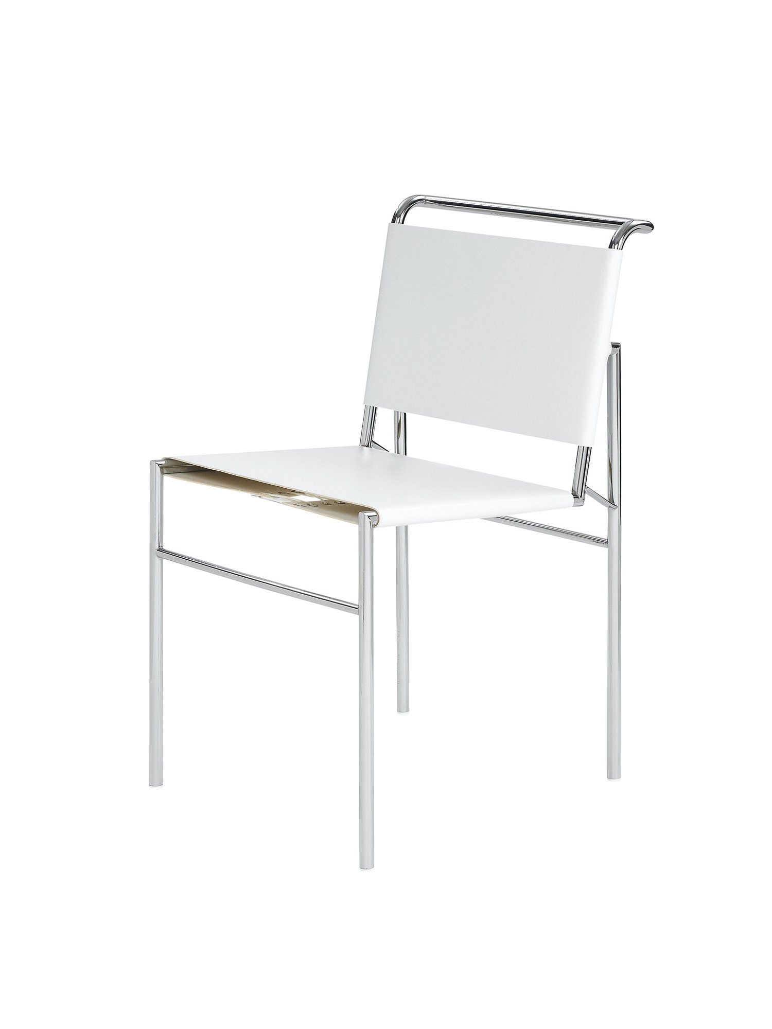 Chez Eileen Gray ROQUEBRUNE chair ① Roquebrune Chair, White, Chrome-plated | ClassiCon | by Eileen