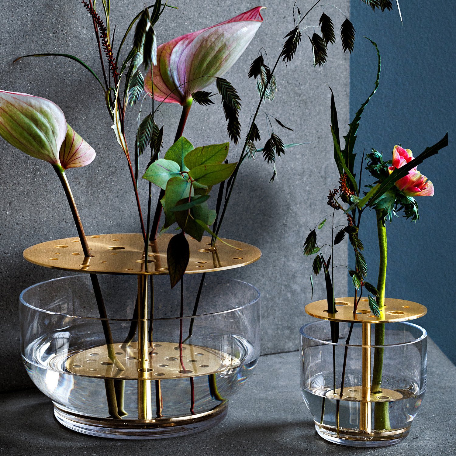 Objects Ikebana Vase, Small (Ø 12 cm), Brass plated | Fritz Hansen