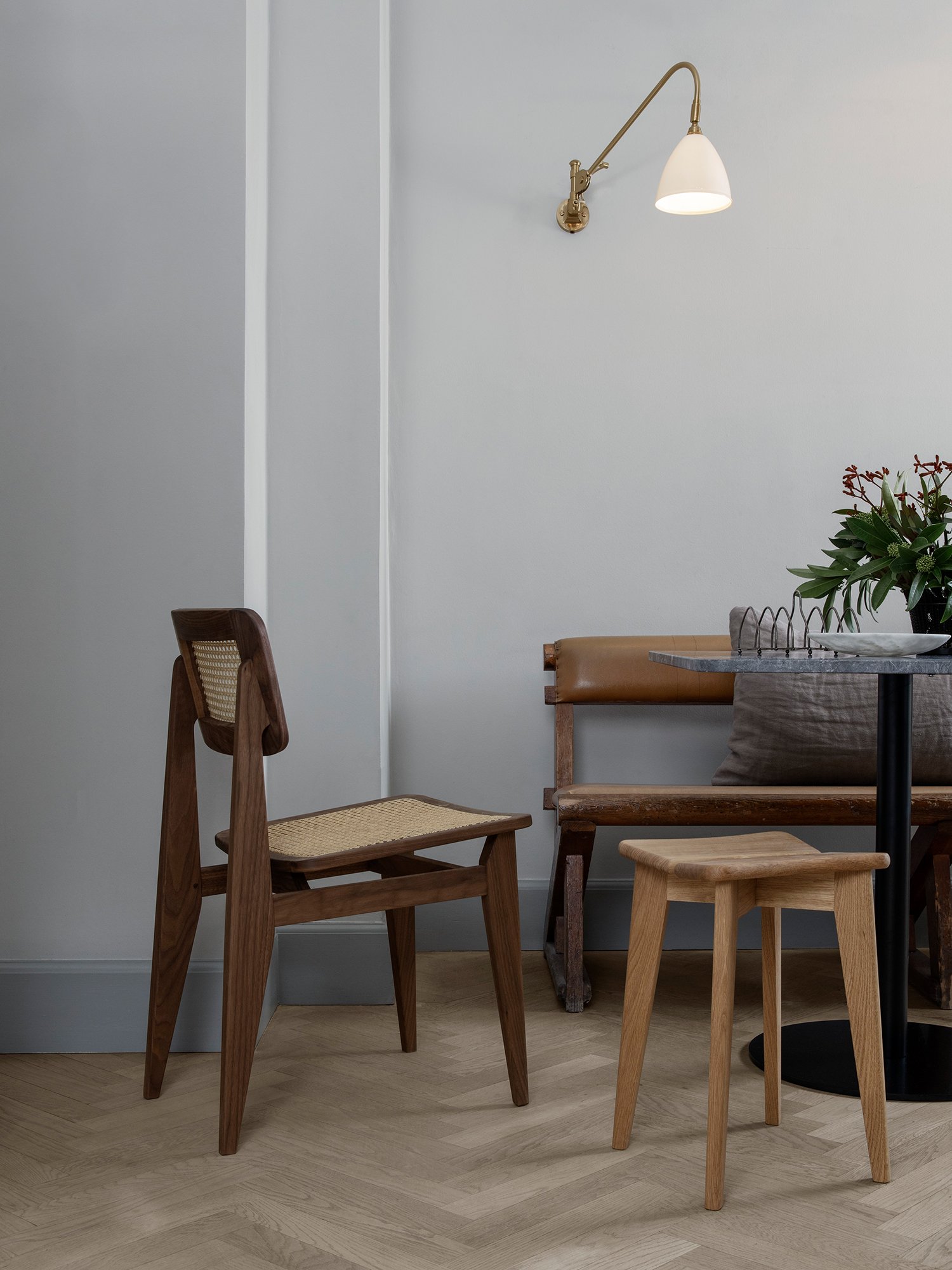 C-Chair, French cane, American walnut Gubi Dining Room Chairs