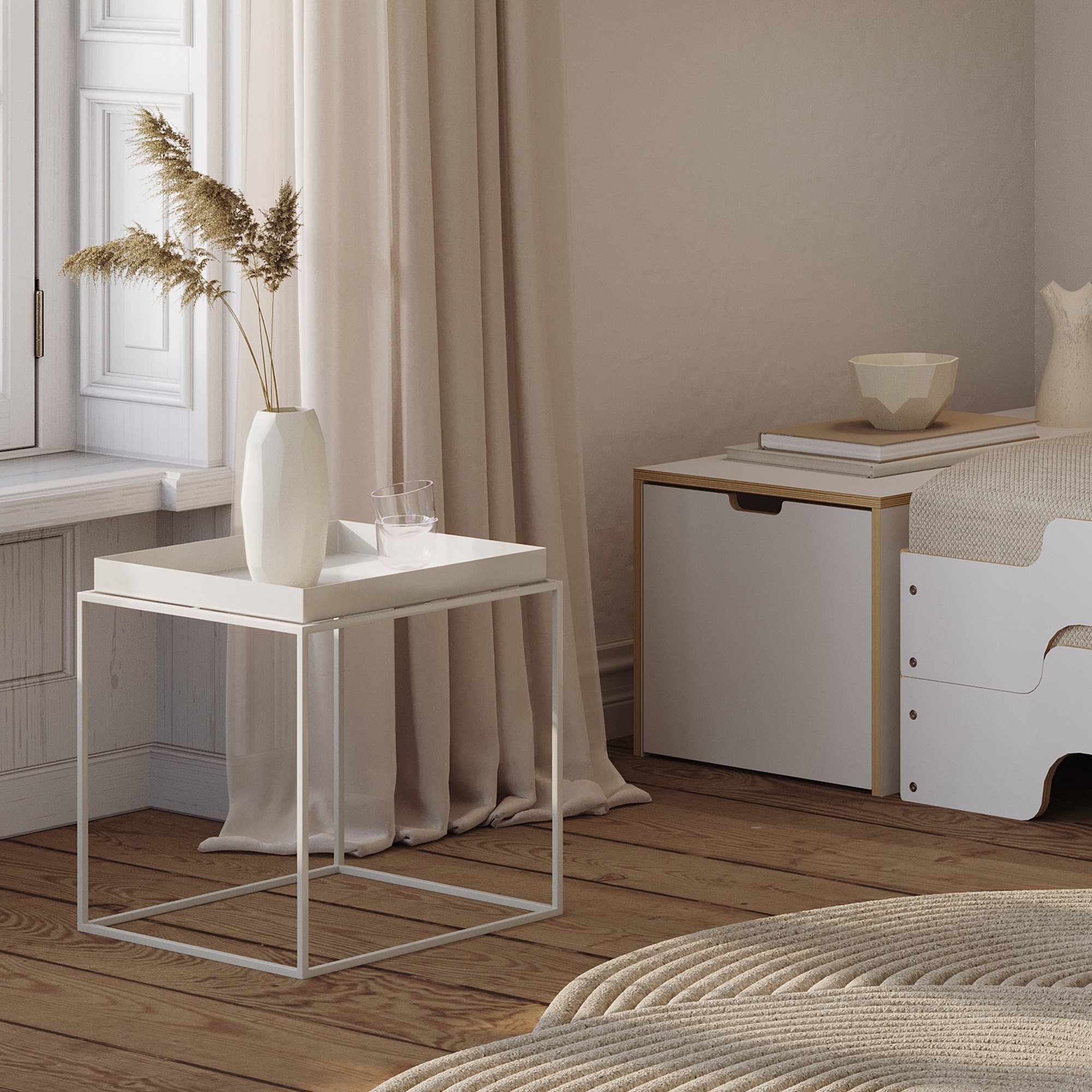 Tray Tables, H 40/44 x W 40 x D 40 cm, White | Hay | Coffee Tables