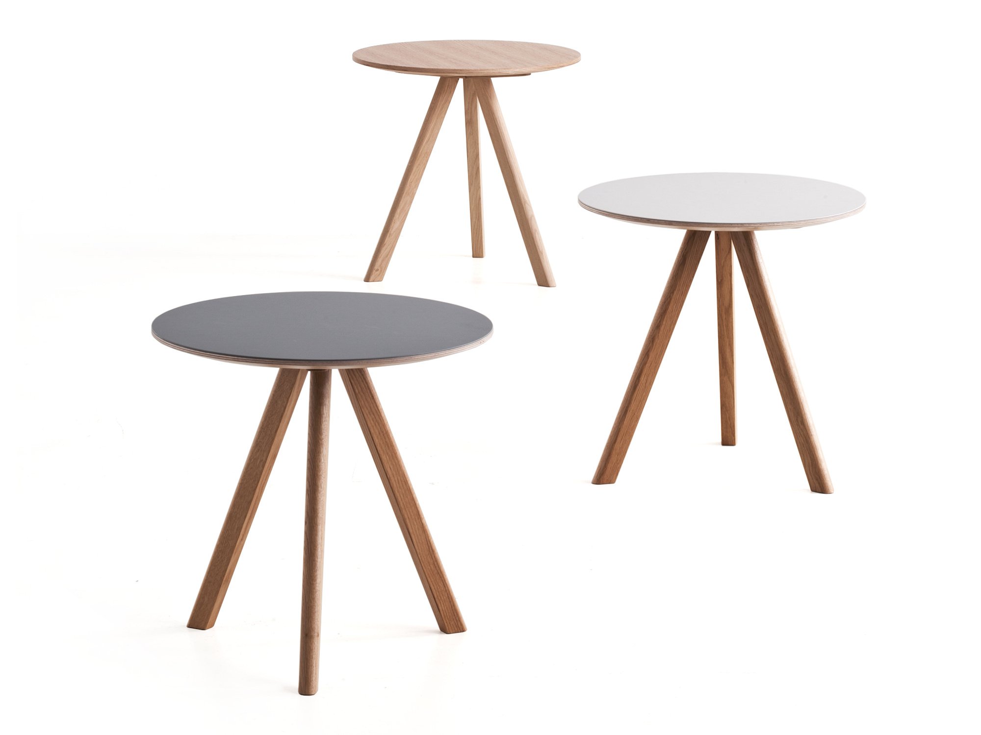 Copenhague Round Table CPH20, Ø 50 x H 49, Lacquered oak, Linoleum