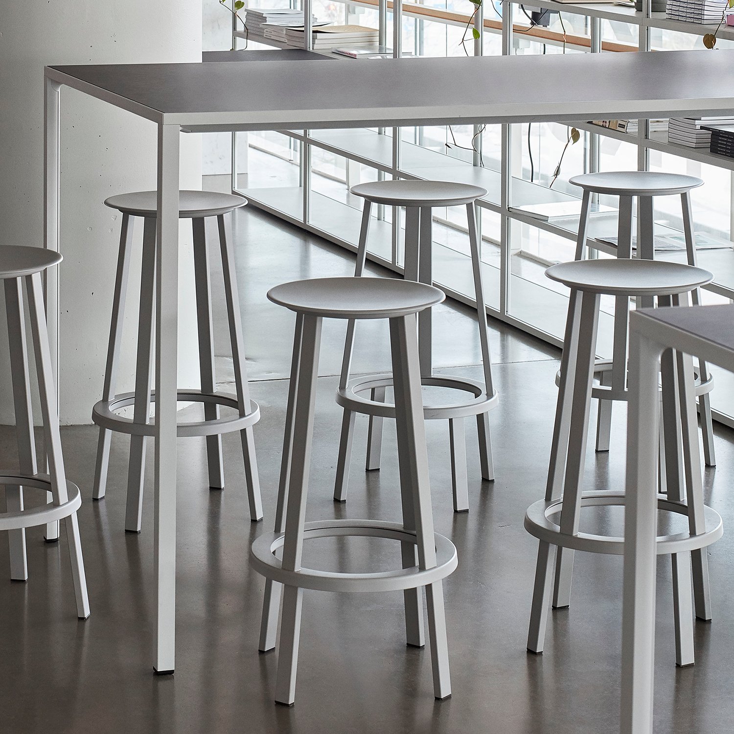 Revolver Bar Stool, Kitchen version: seat height 65 cm, Sky grey