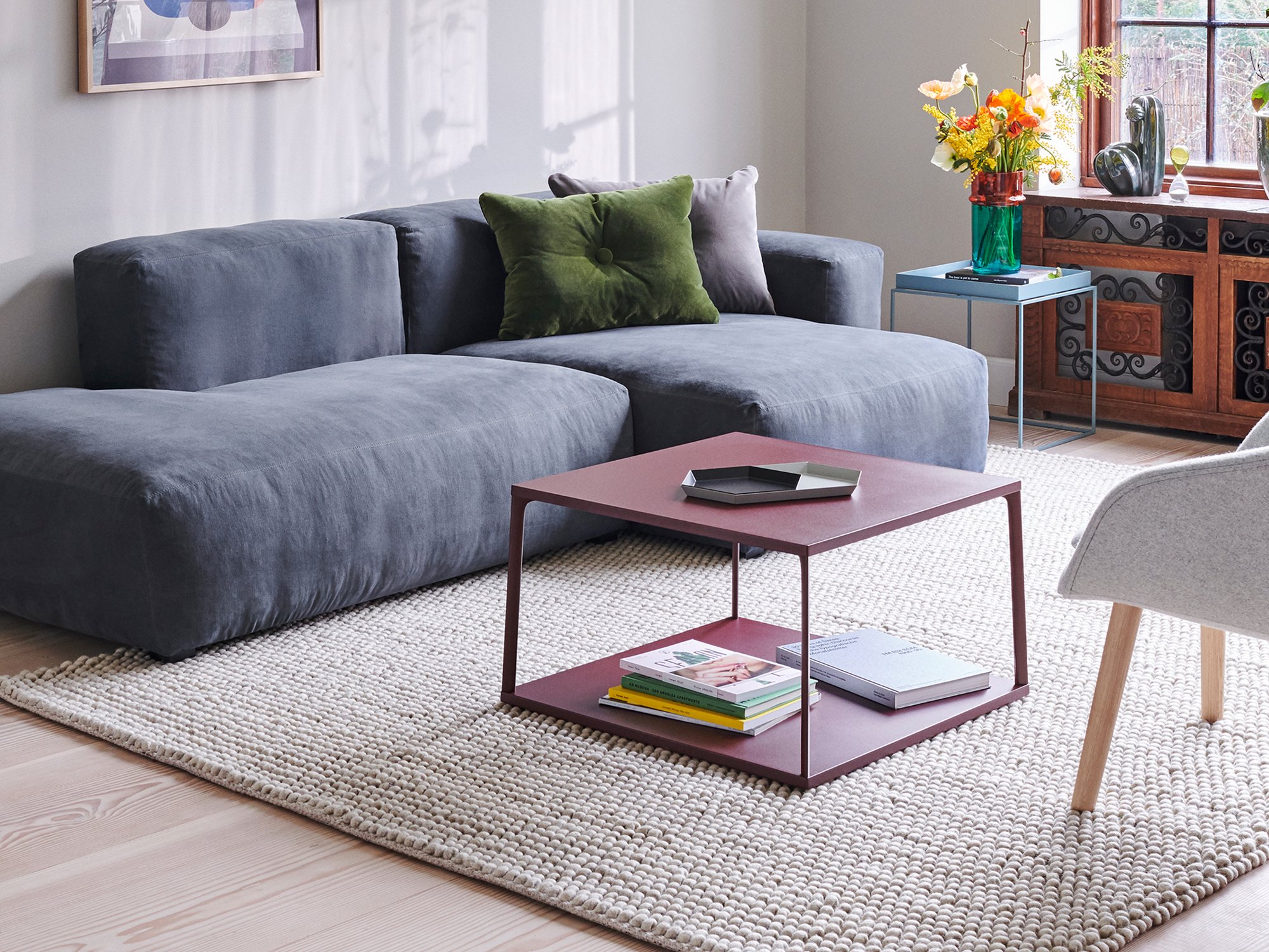 Peas Rug, L 140 x W 80 cm, Soft grey | Hay | Rugs - Designer