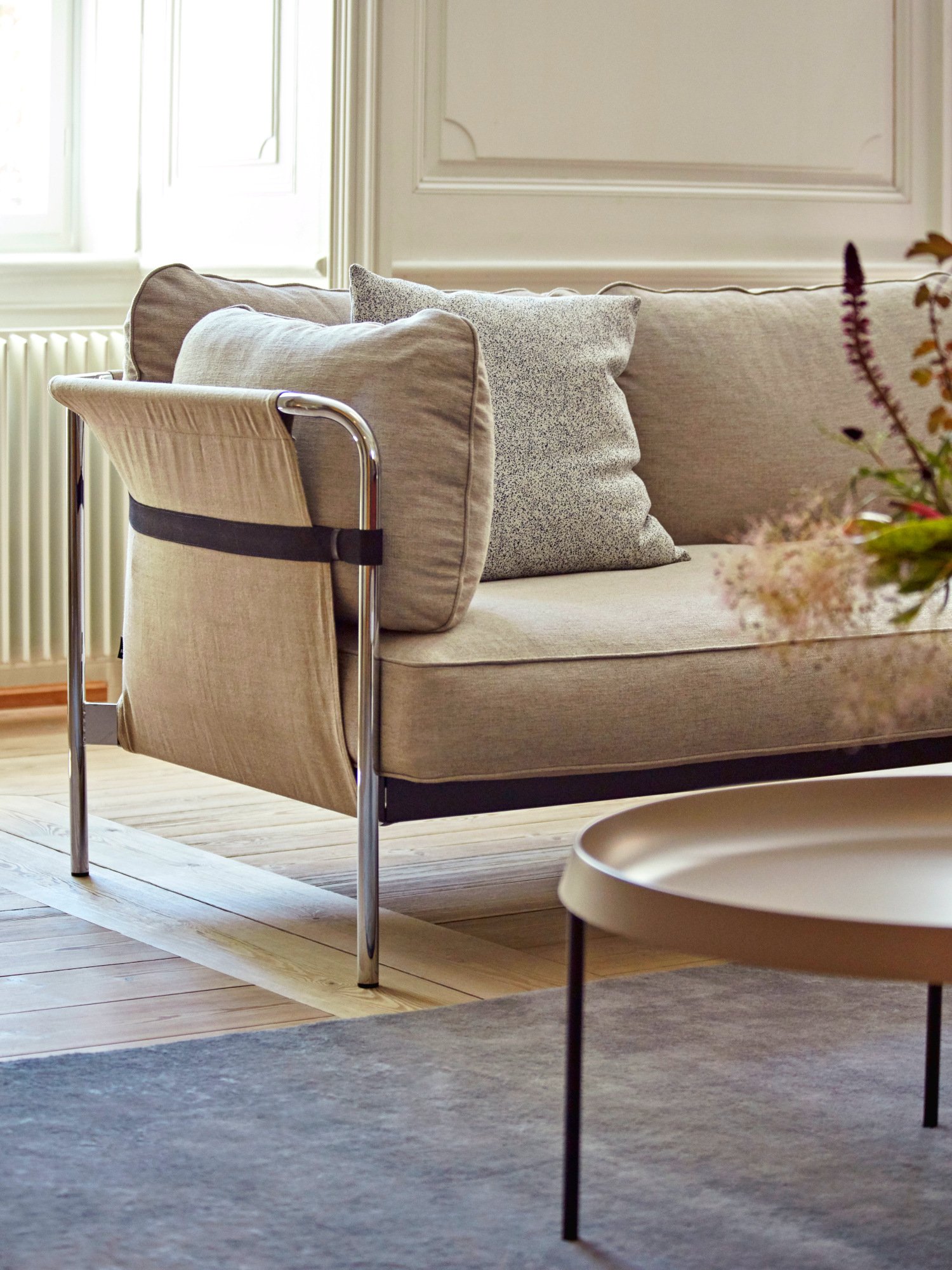 Can Sofa 2.0, Three-seater, Fabric Linara 311 - Creamy white