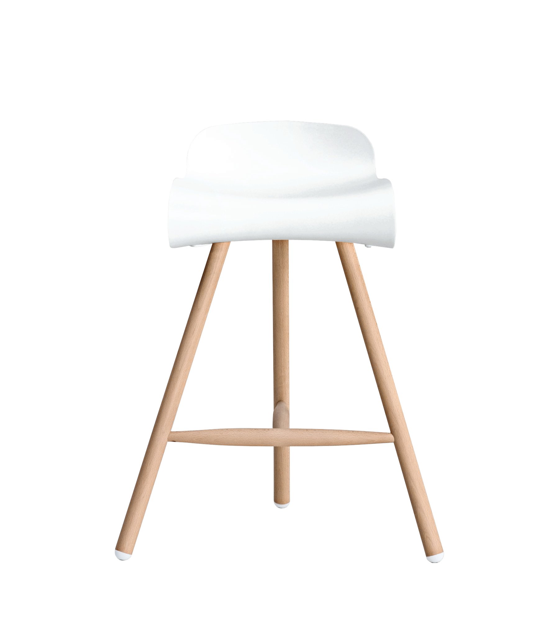 BCN Bar Stool Wood, red coral, Beech | Kristalia | Bar Stools