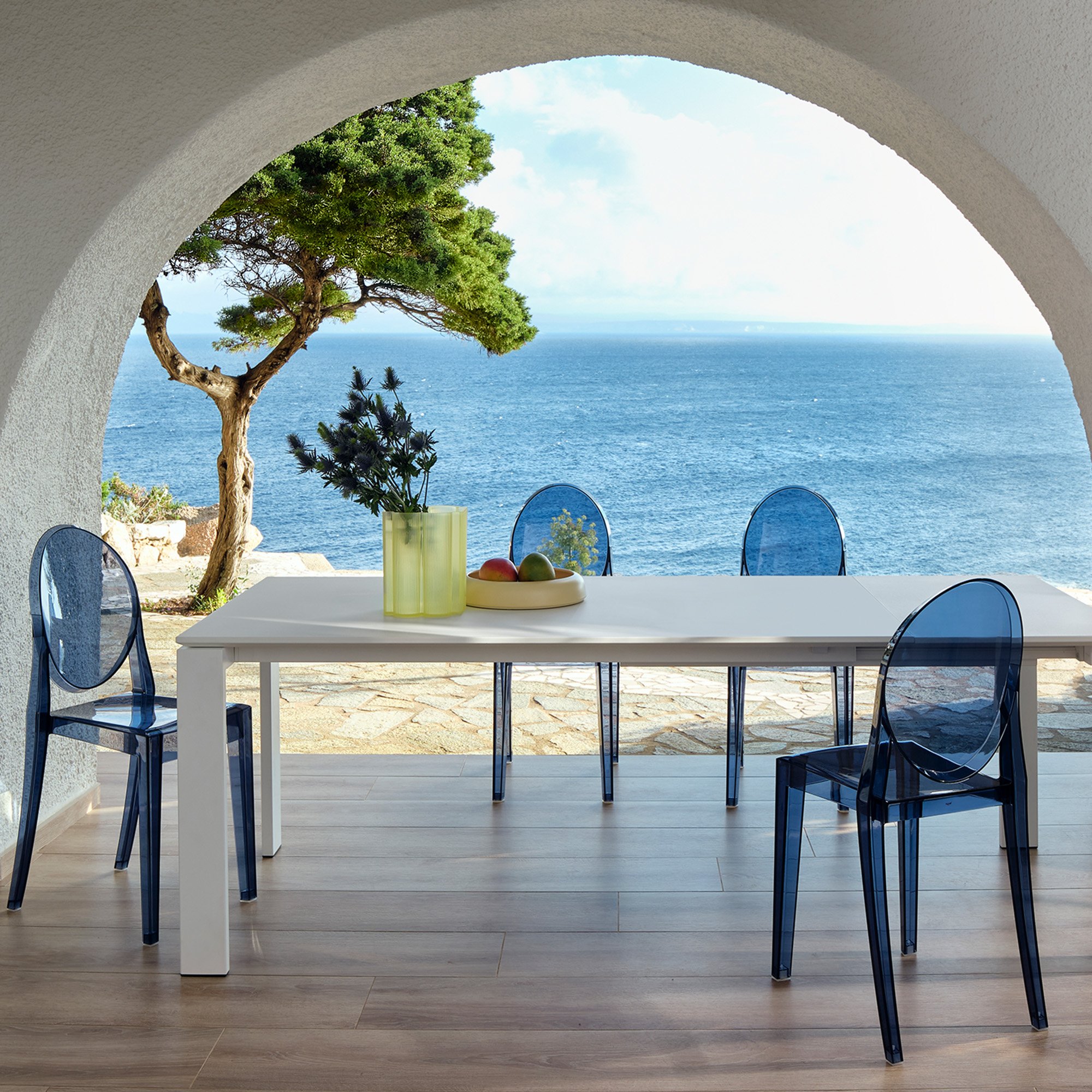Victoria Ghost Chair, Transparent, Powder blue | Kartell | Dining