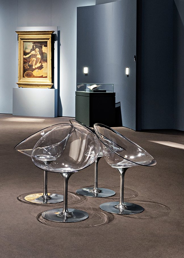 Ero|S| F Chair, Transparent, Clear glass | Kartell | Chairs