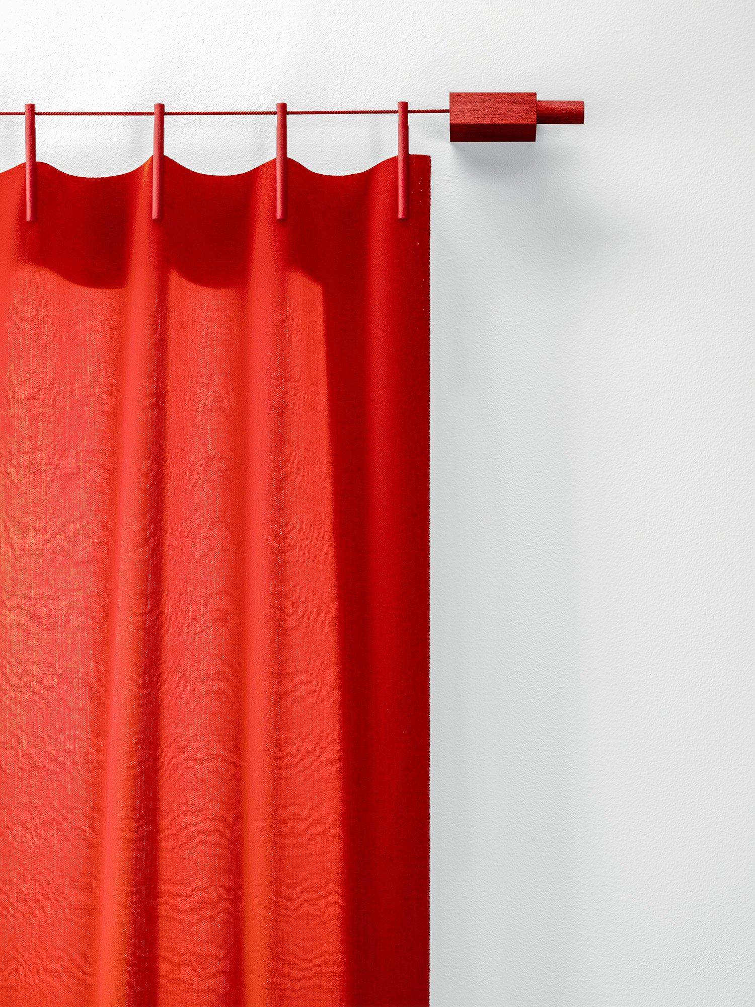 Ready Made Curtain Frozen, Red | Kvadrat | Curtains - Designer 