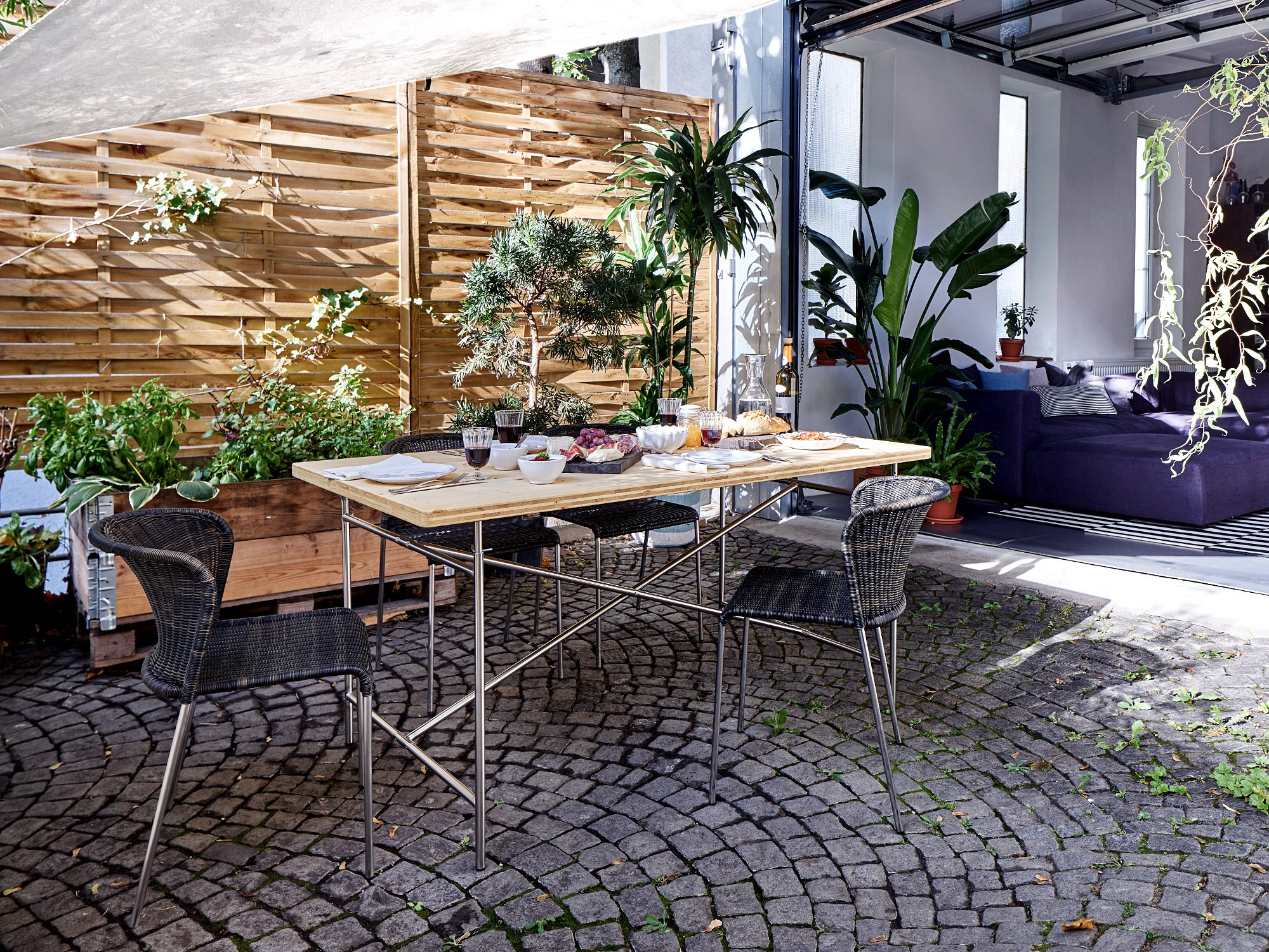 Eiermann 2 Dining Table, Oak natural, 200 x 90 cm, Chrome