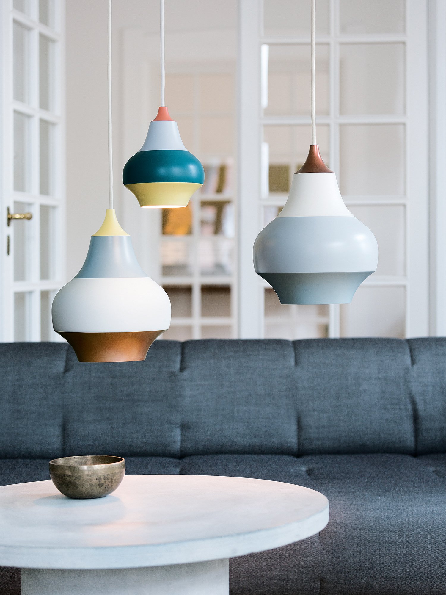 Cirque Pendant Lamp, Large: Ø 38 x H 47,8 cm, Yellow | Louis
