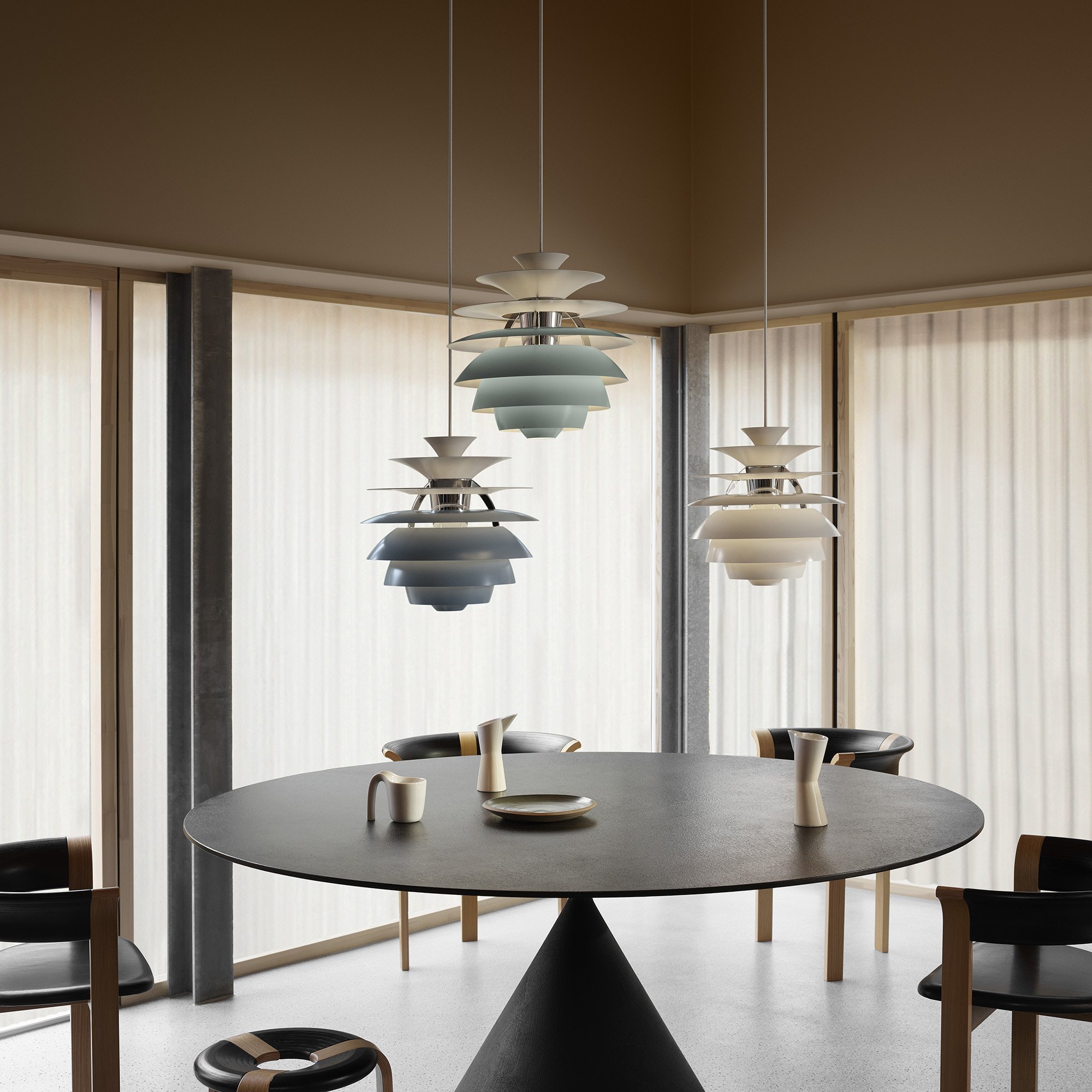 PH Snowball Pendant Lamp, White / Chrome | Louis Poulsen | Pendant