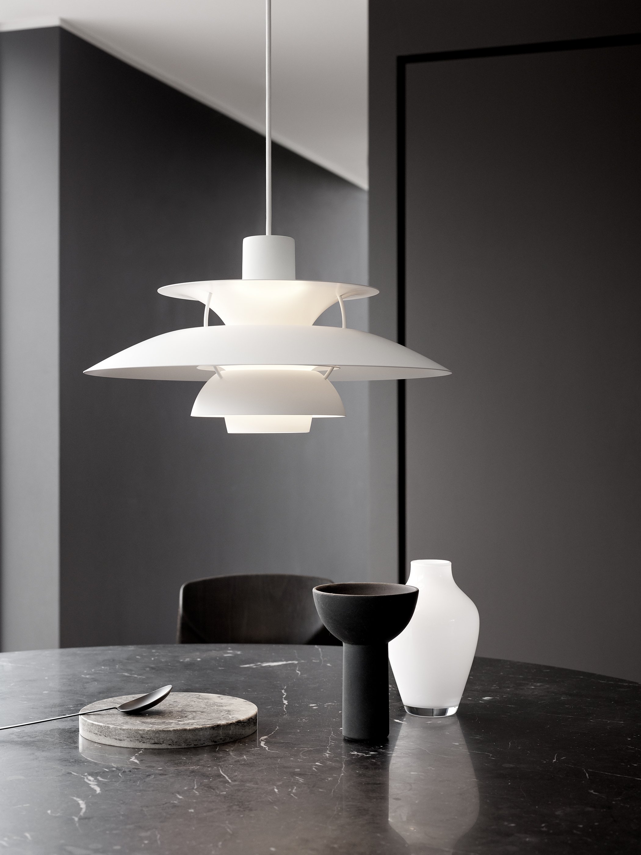 PH 5 Monochrome, White | Louis Poulsen | Pendant Lights & Ceiling