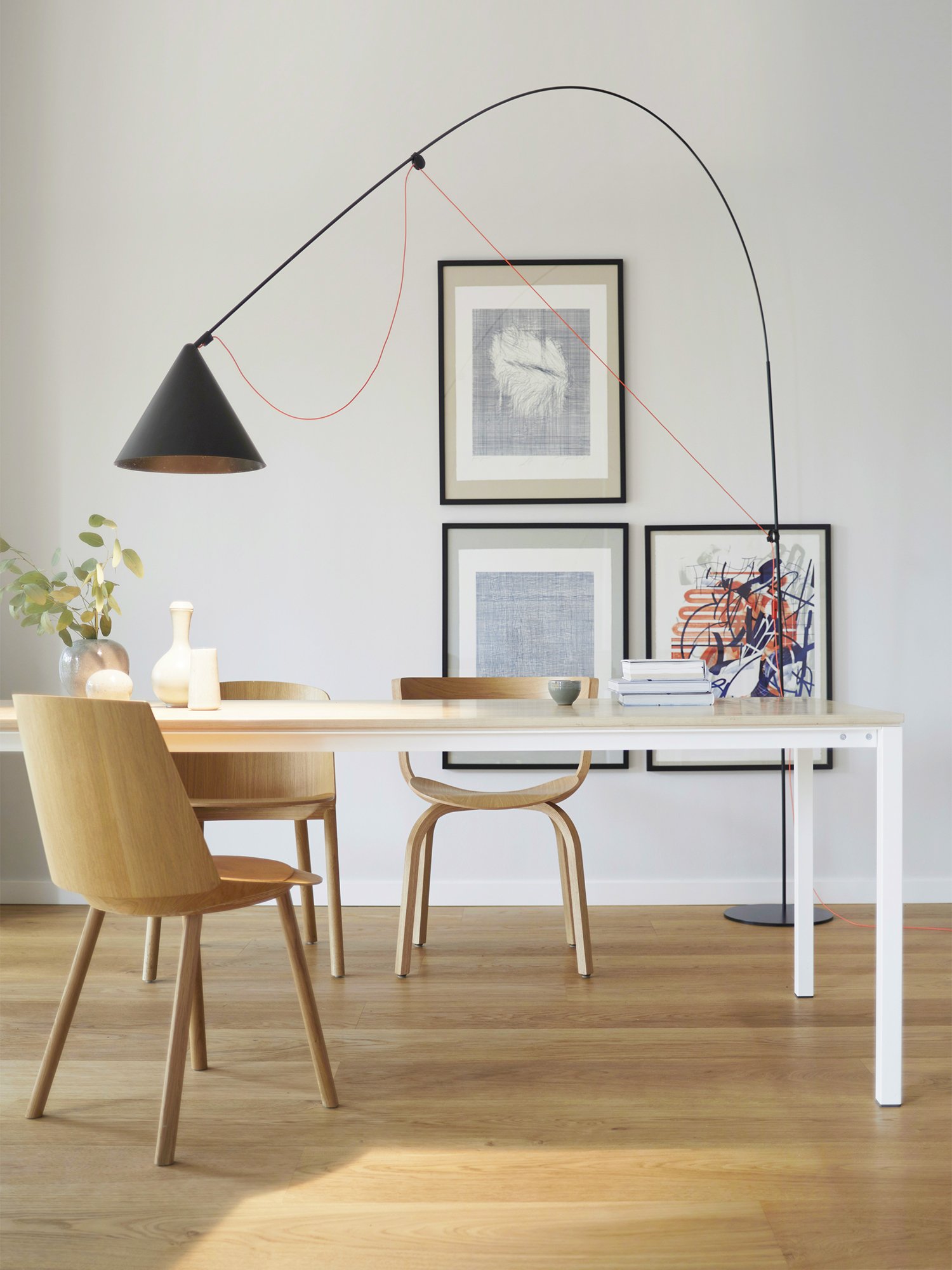 Ayno XL Floor Lamp, Black, Orange, 2700 K | Midgard | Standing