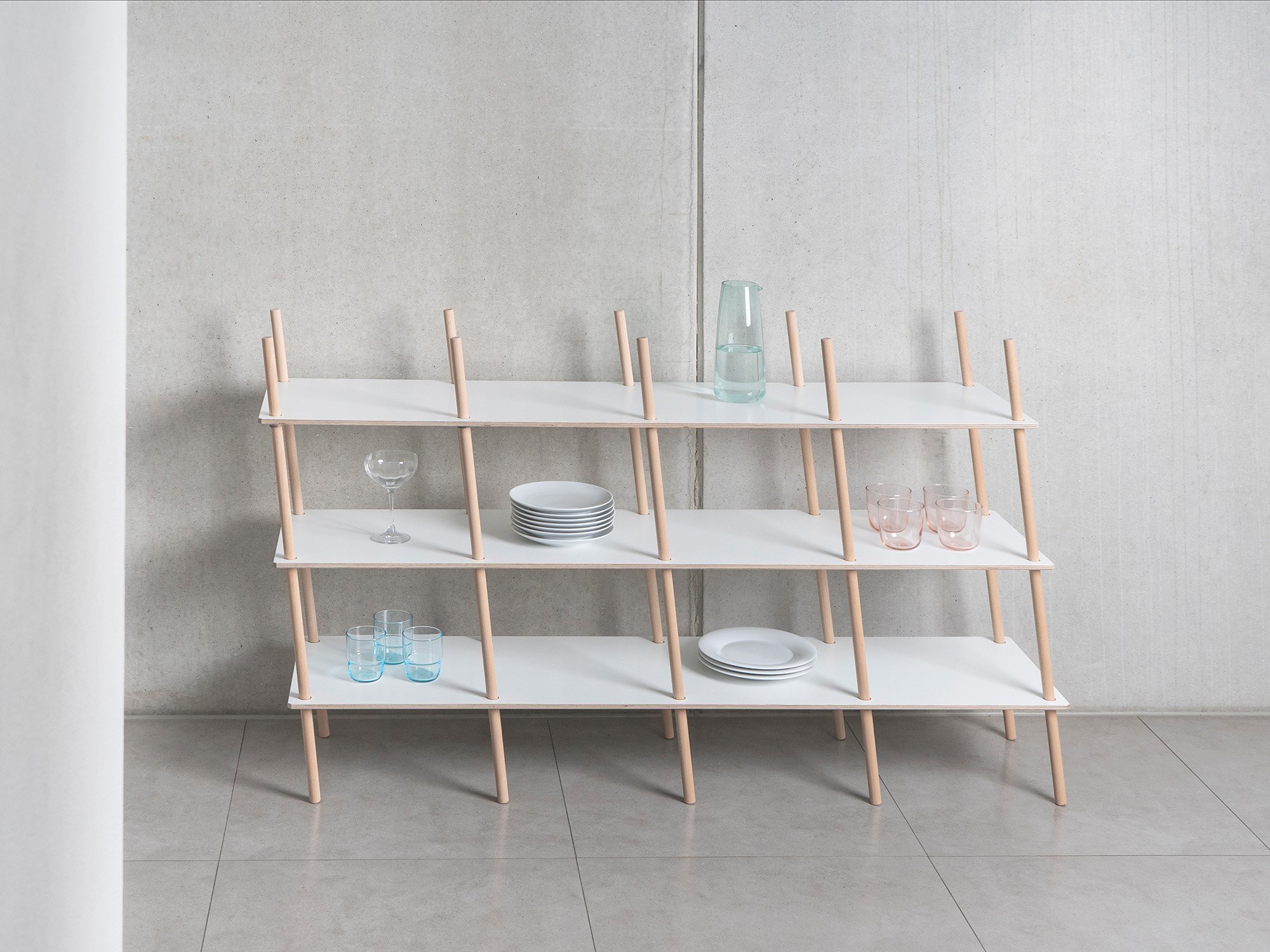 ES Shelf, FU (plywood, birch) black | Nils Holger Moormann