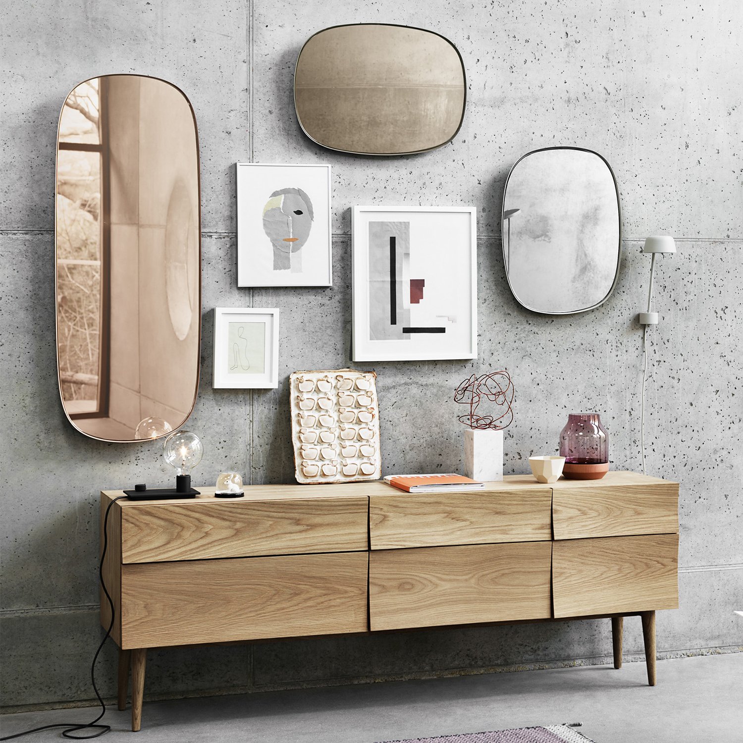 Muuto(ムート)「FRAMED MIRROR」Rose Glass(全身鏡) Framed Mirror | Reflected glass with a distinct character