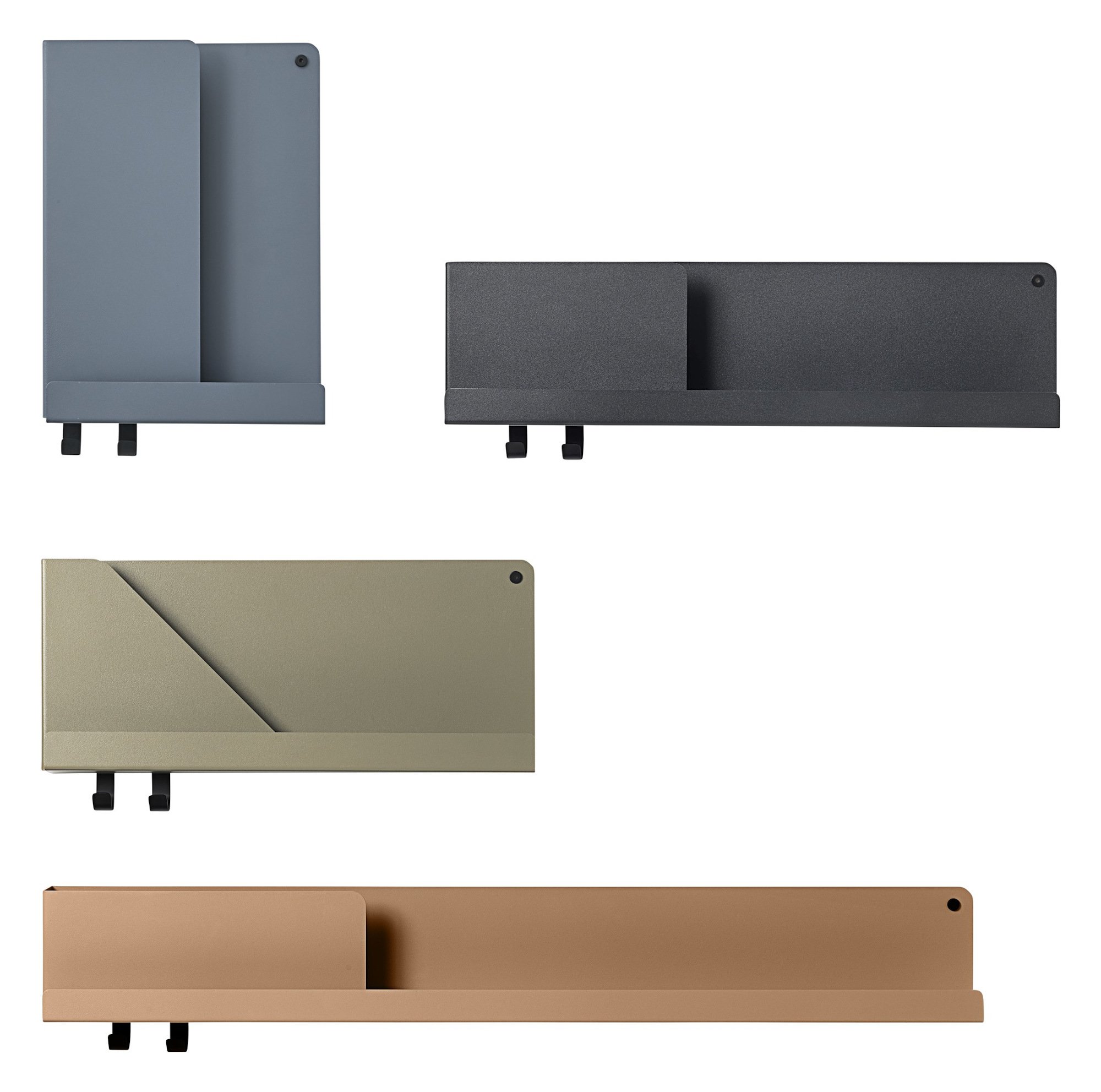 Folded Shelves, H 40 x W 29,5 cm, Grey | Muuto | Wall Mounted