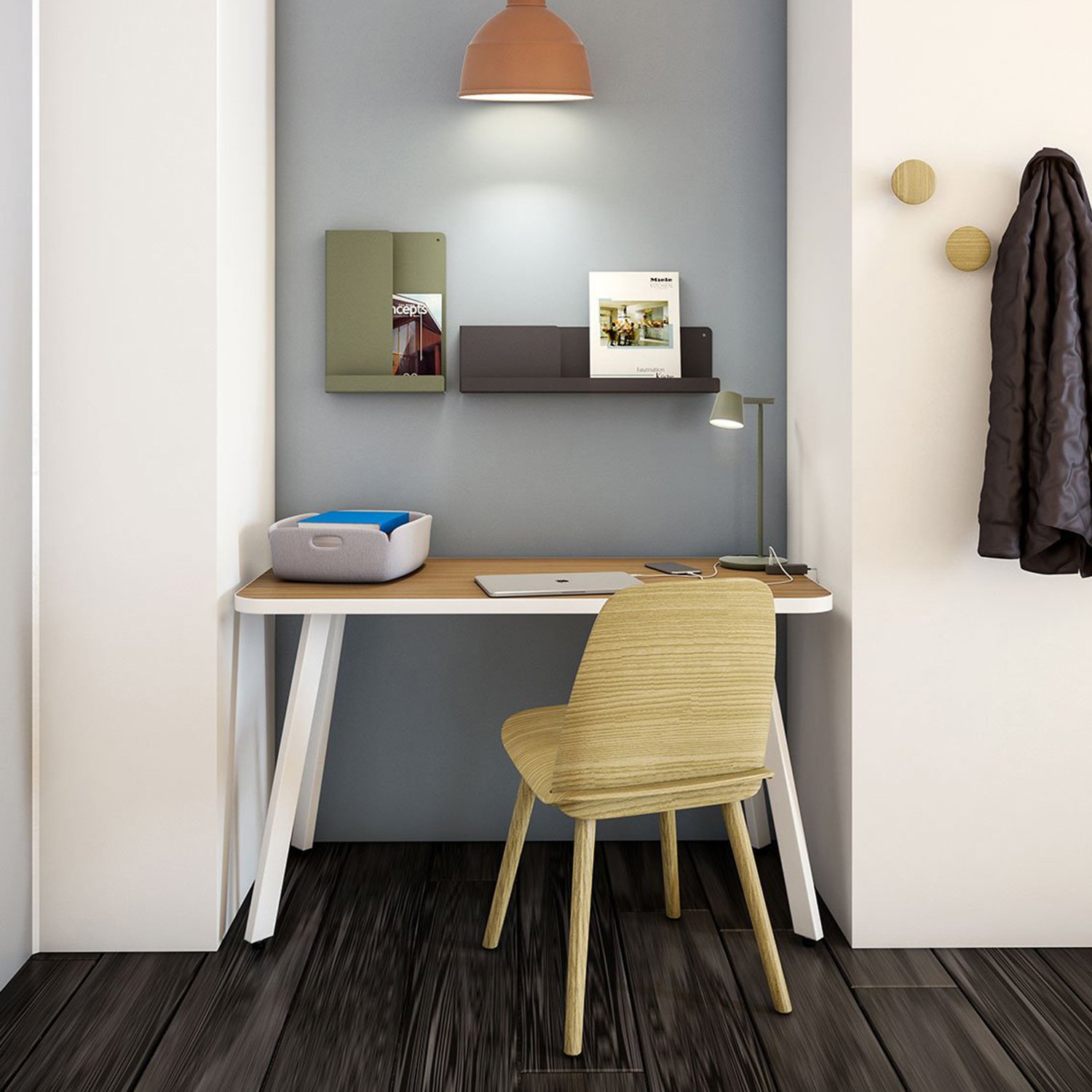 Folded Shelves, H 40 x W 29,5 cm, Grey | Muuto | Wall Mounted