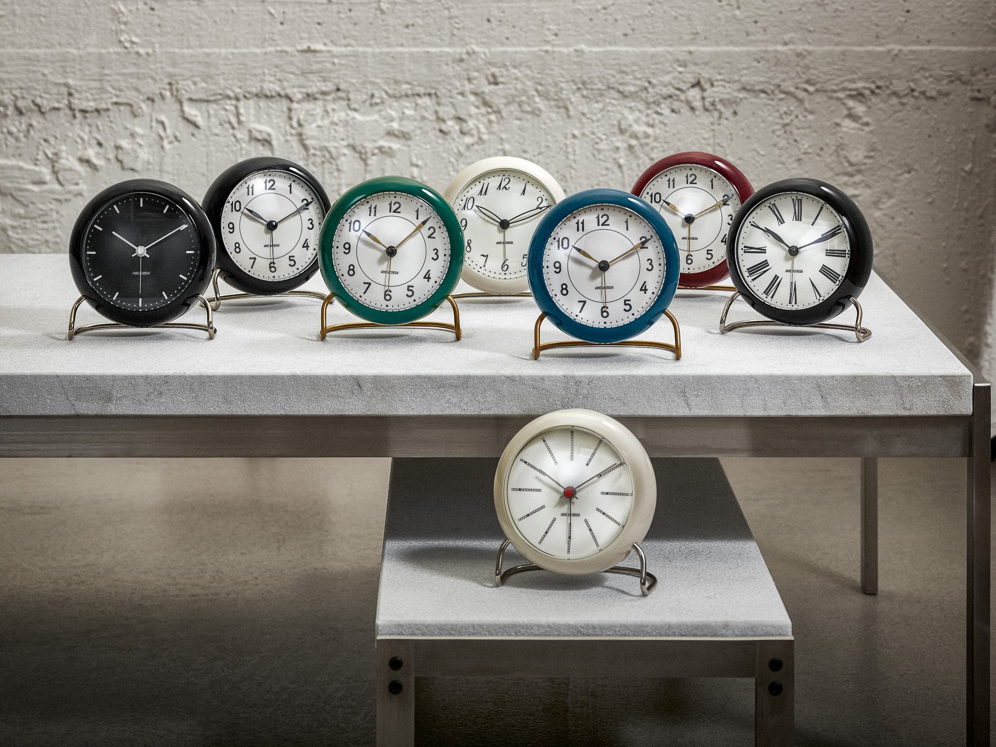 AJ Station Table Clock, petrol blue / white | Rosendahl | by Arne