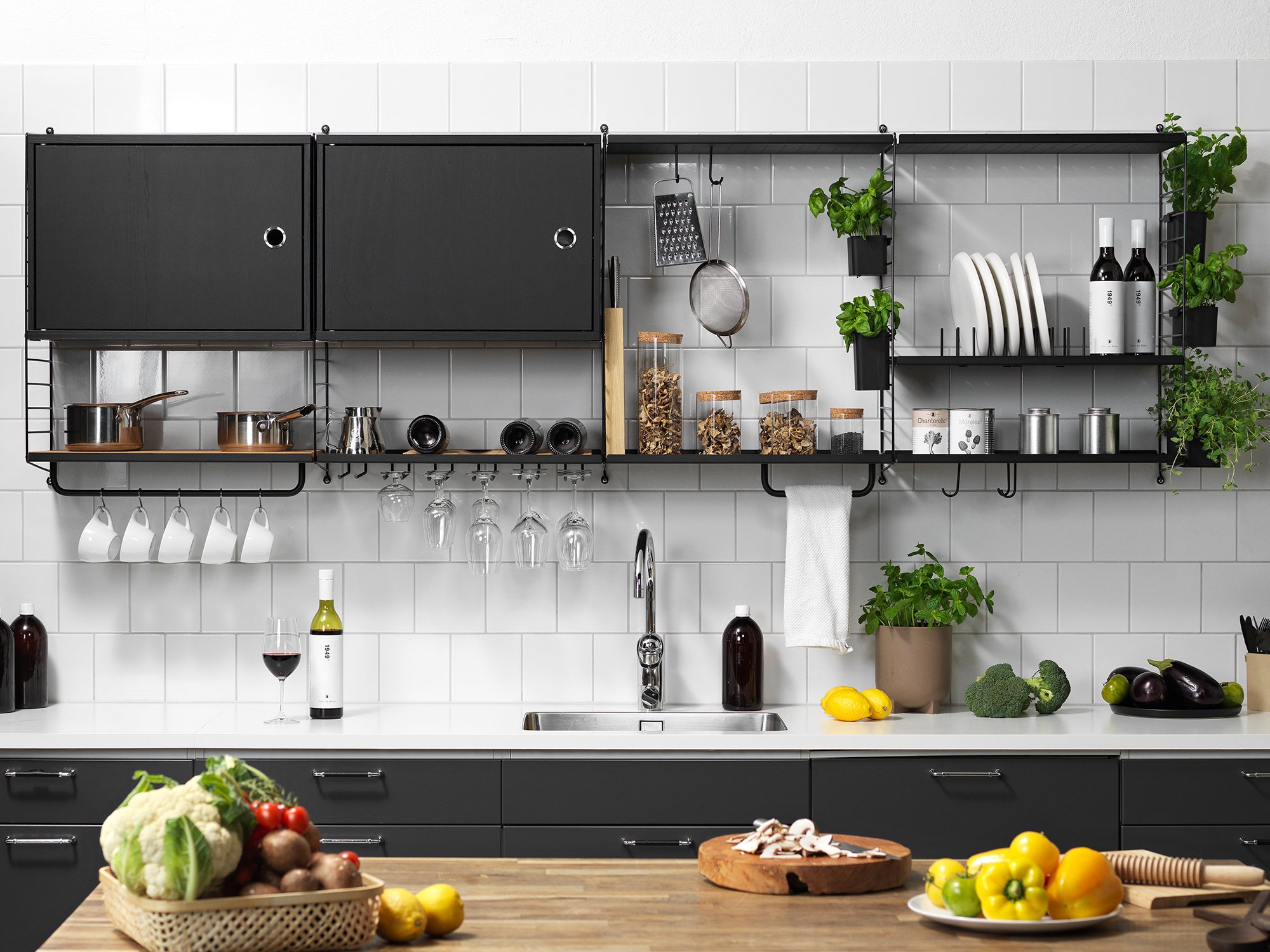 String System Cabinet with swing door | String Furniture | Shelves