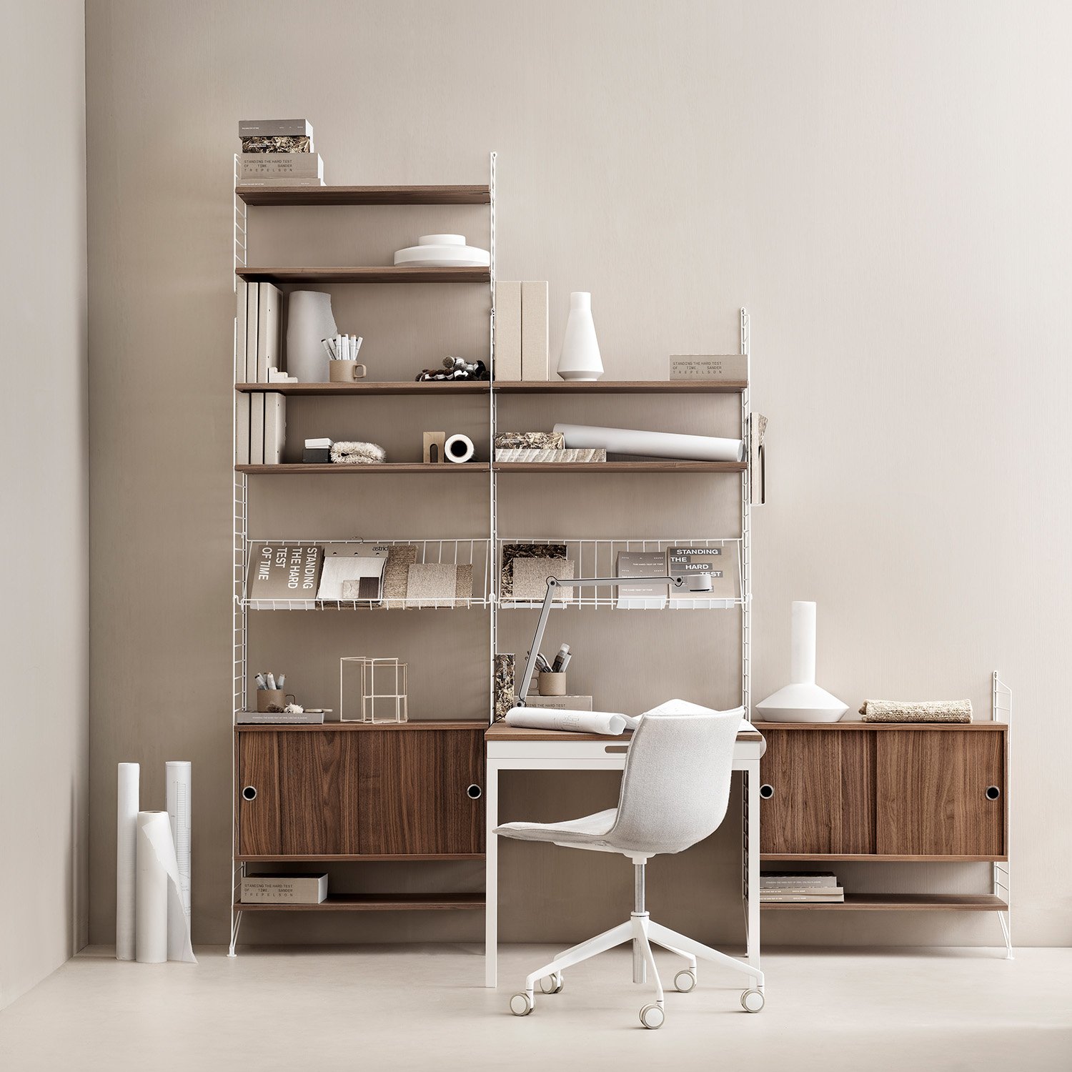 String System Folding Table, Walnut / black | String Furniture