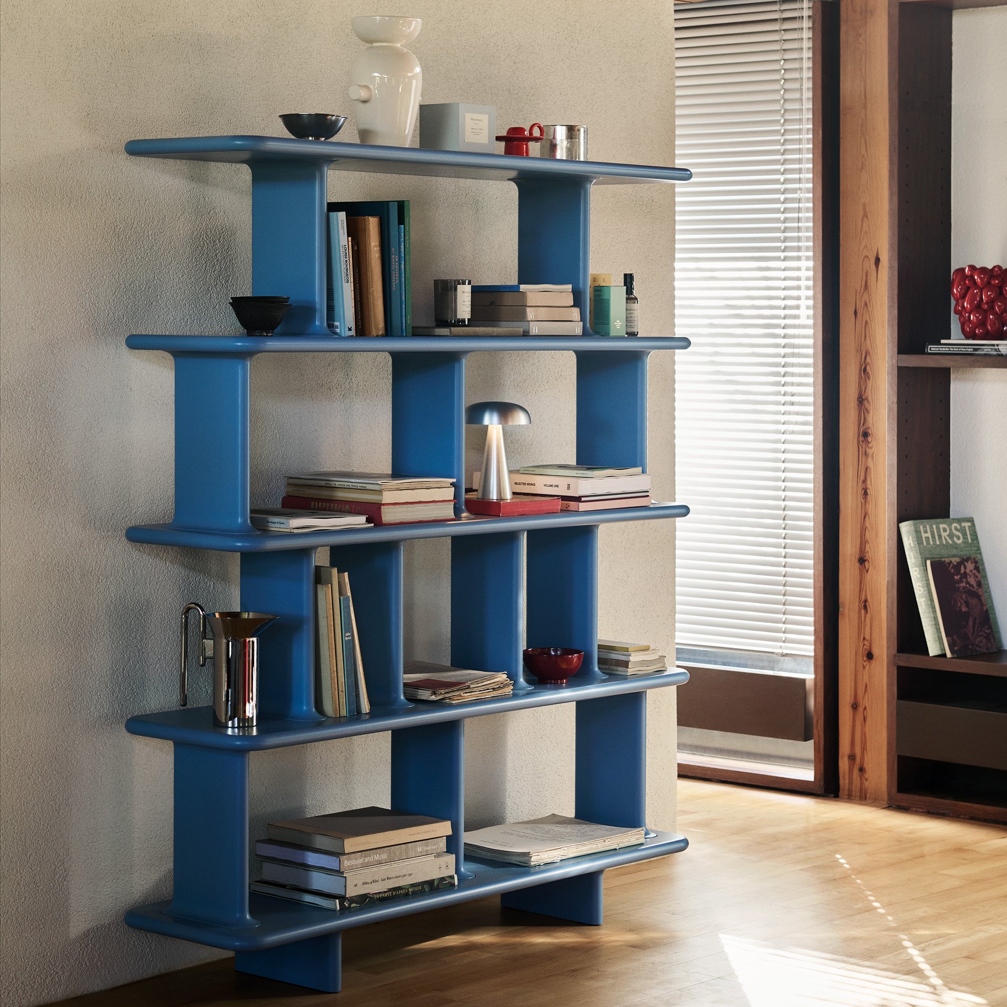 wavy blue shelf / なみなみシェルフ 青 スペースエイジ Archivo JH43 / JH44 / JH45 Shelf, Sky blue, H 168 cm | &Tradition