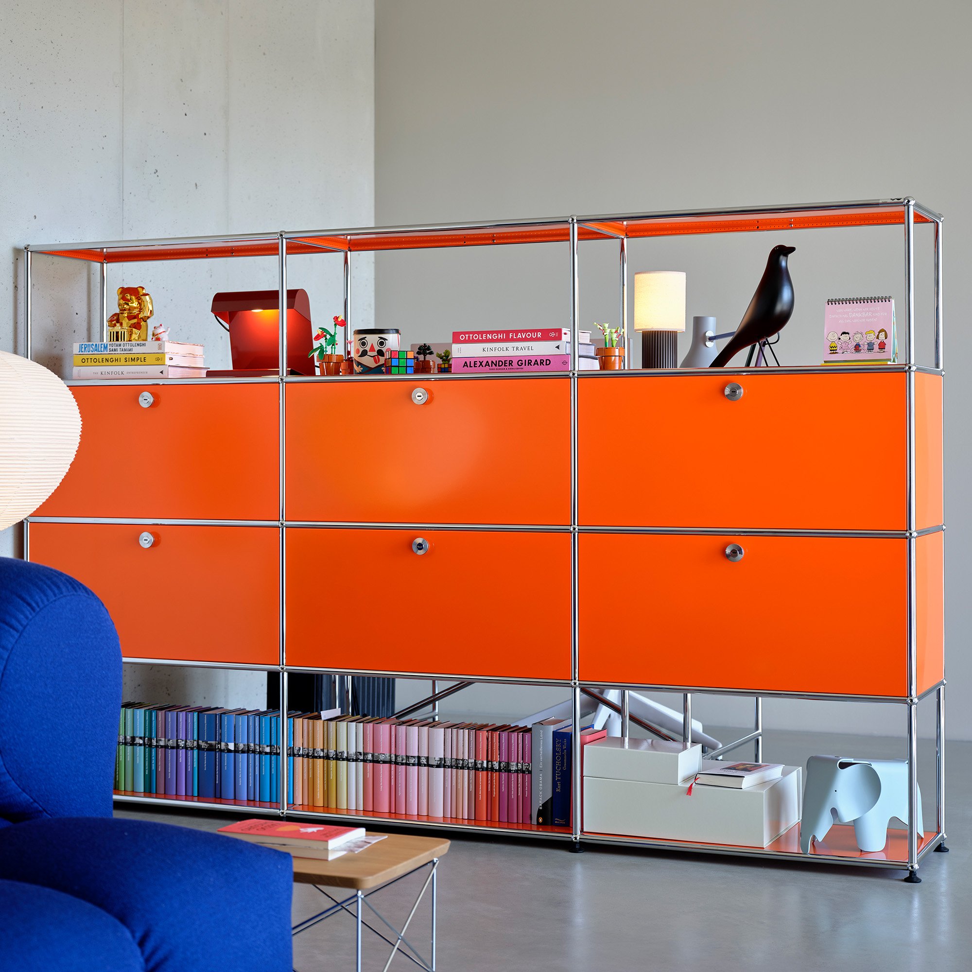 USM Haller Living Room Shelf XL, Steel blue RAL 5011 | USM Haller