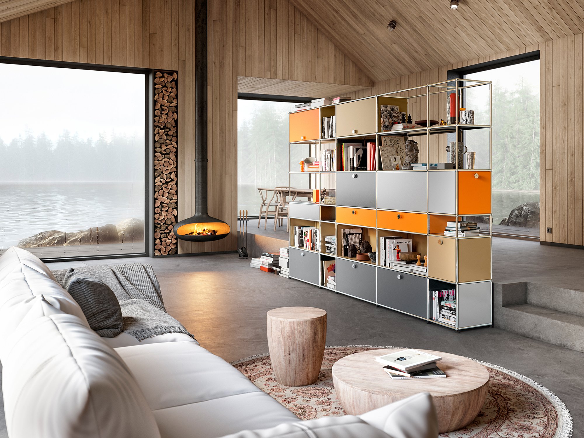 USM Haller Living Room Shelf XL Type 1, USM green | USM Haller | USM ...