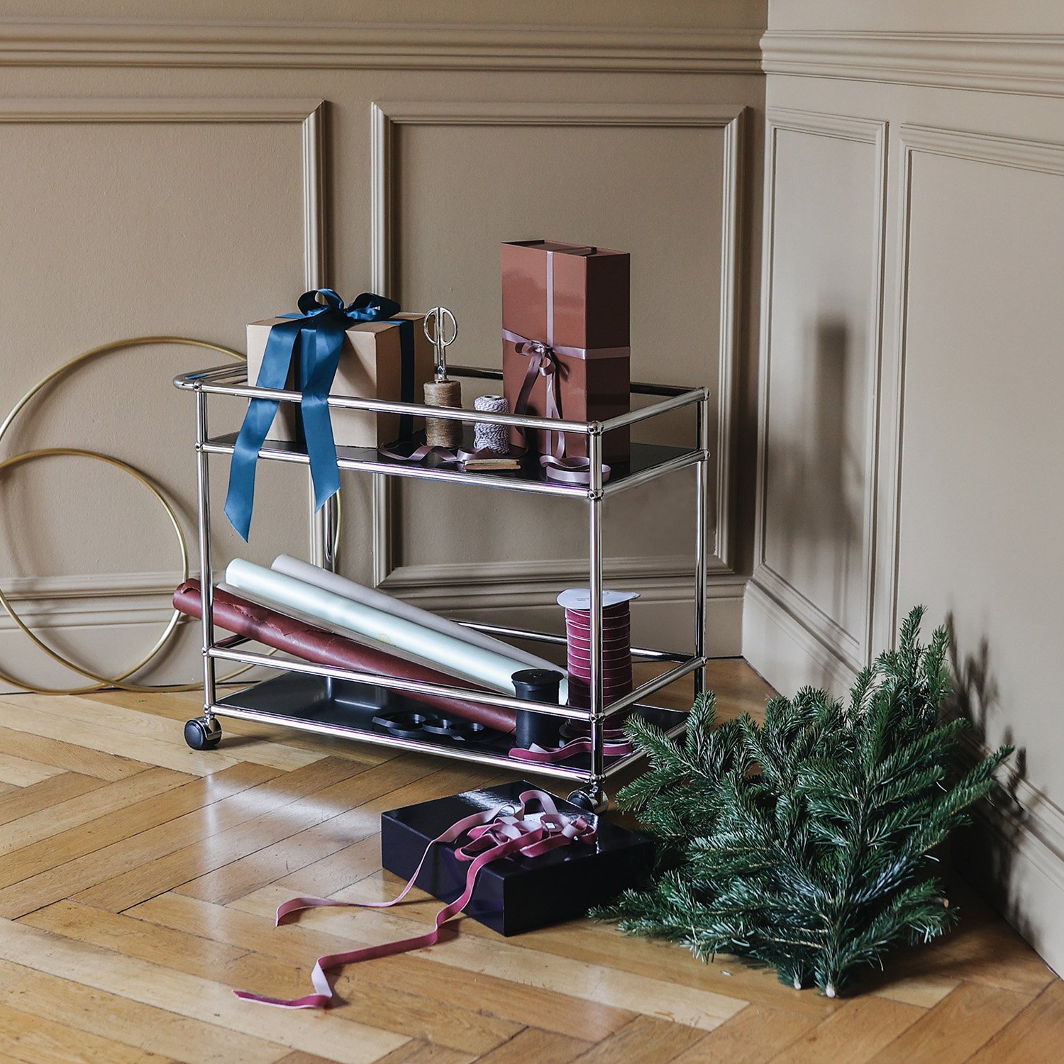 USM Haller Bar Trolley Type 2, Golden yellow RAL 1004 | USM Haller