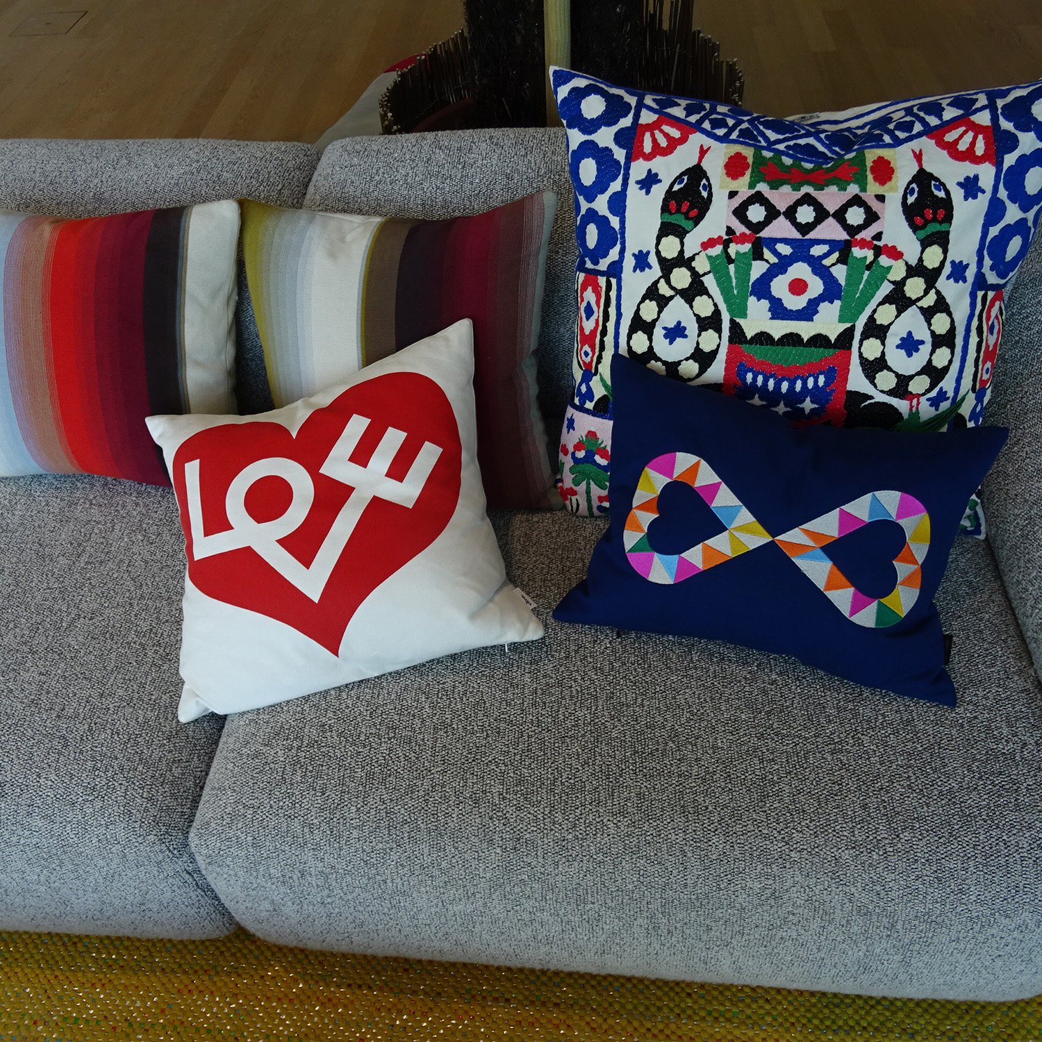 Graphic Print Pillows, Eyes | Vitra | by Alexander Girard, 1961