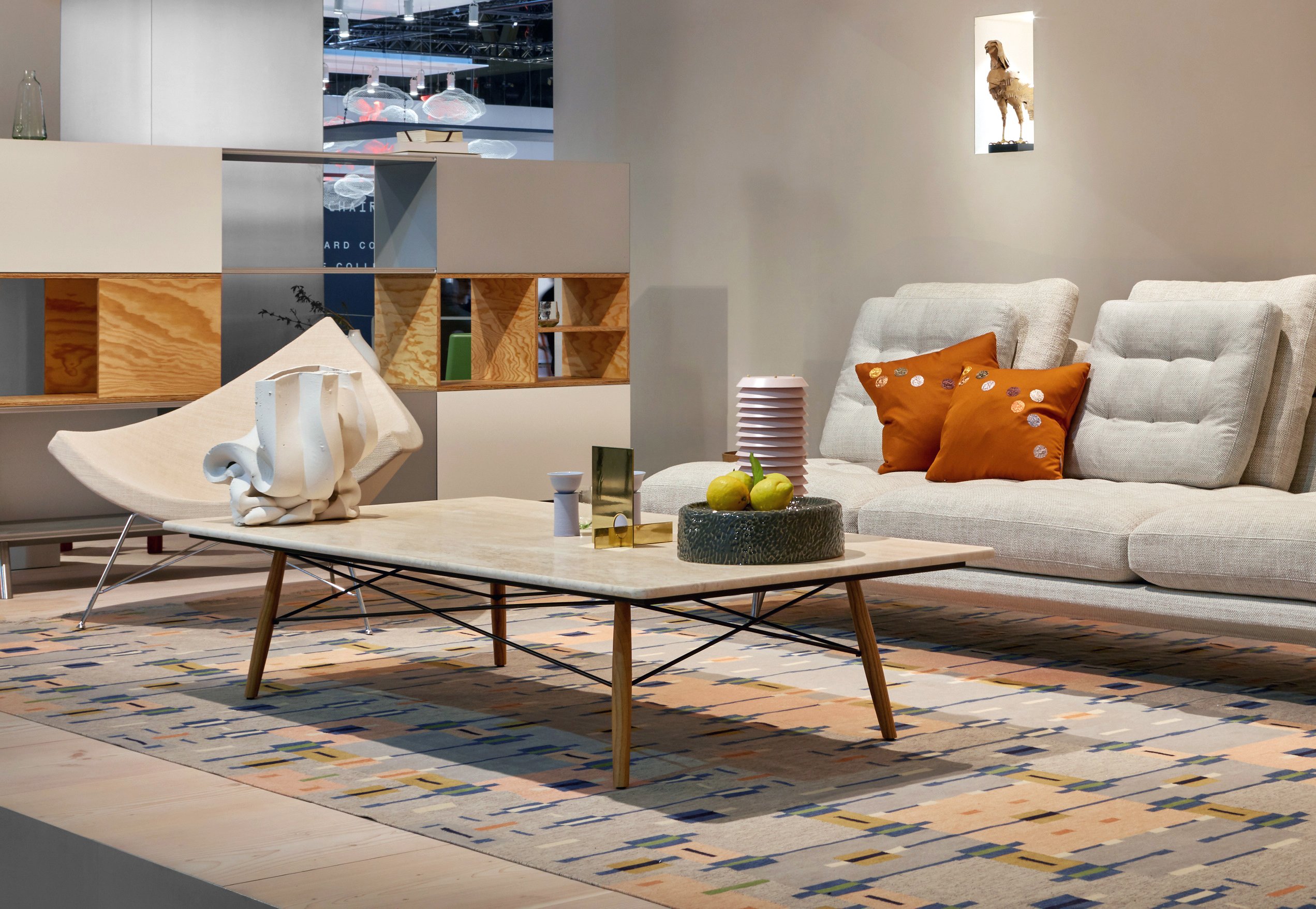 Eames Coffee Table, L 114 x W 76 cm, Marble Carrara Vitra by