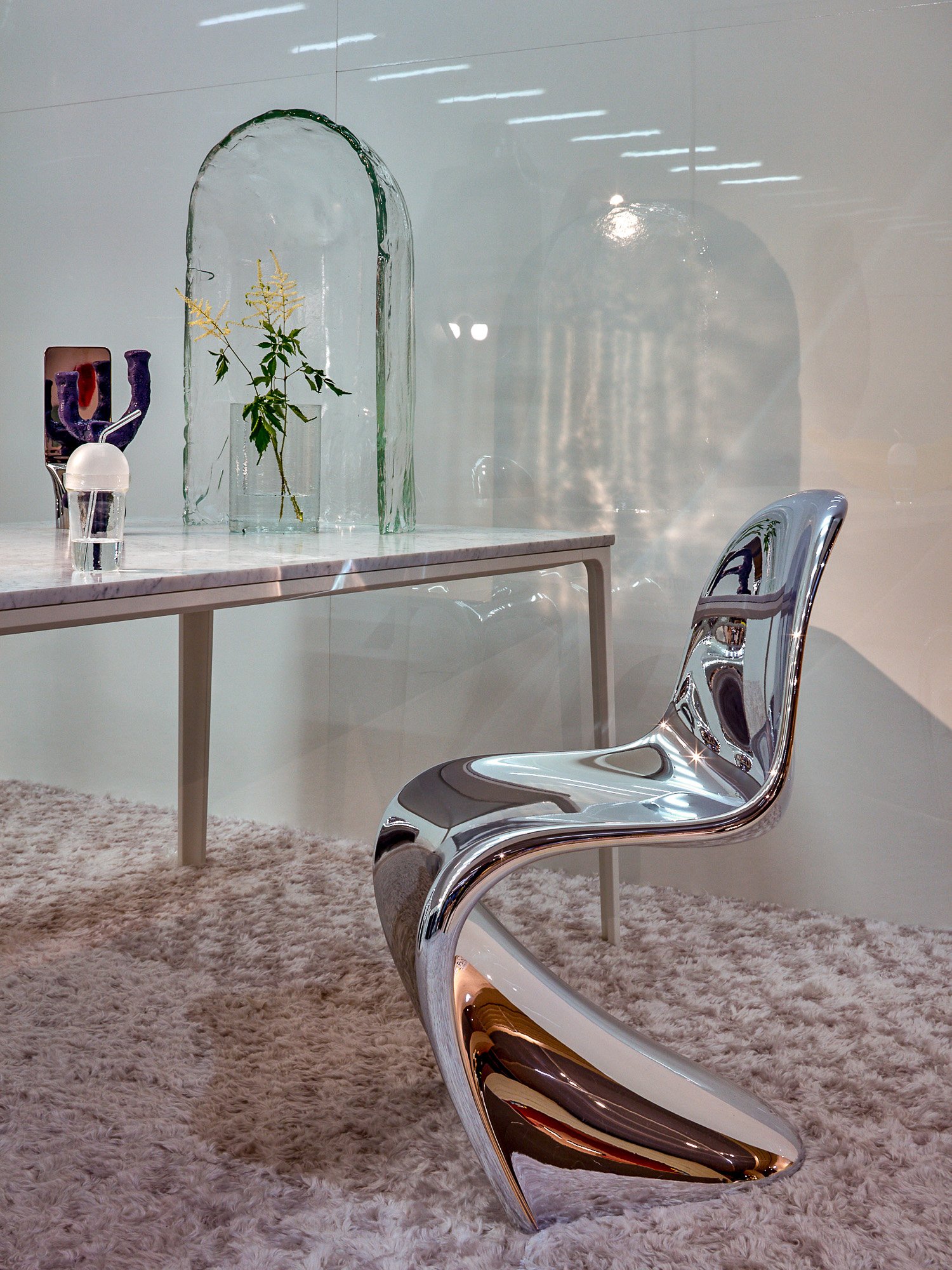 Panton Chair Classic Chrome Edition Vitra by Verner Panton