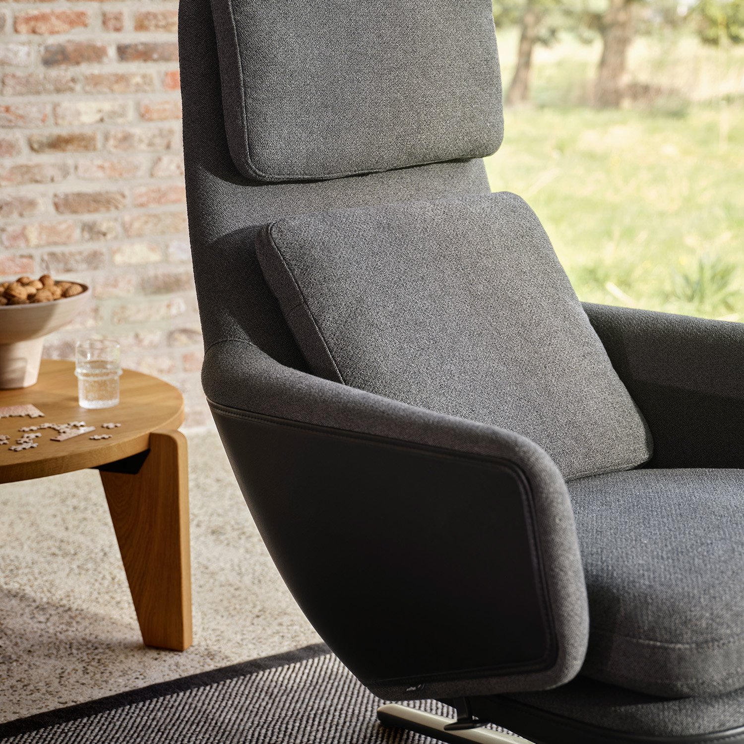 Grand Relax Lounge Chair, Without Ottoman, Cosy fabric, fossil