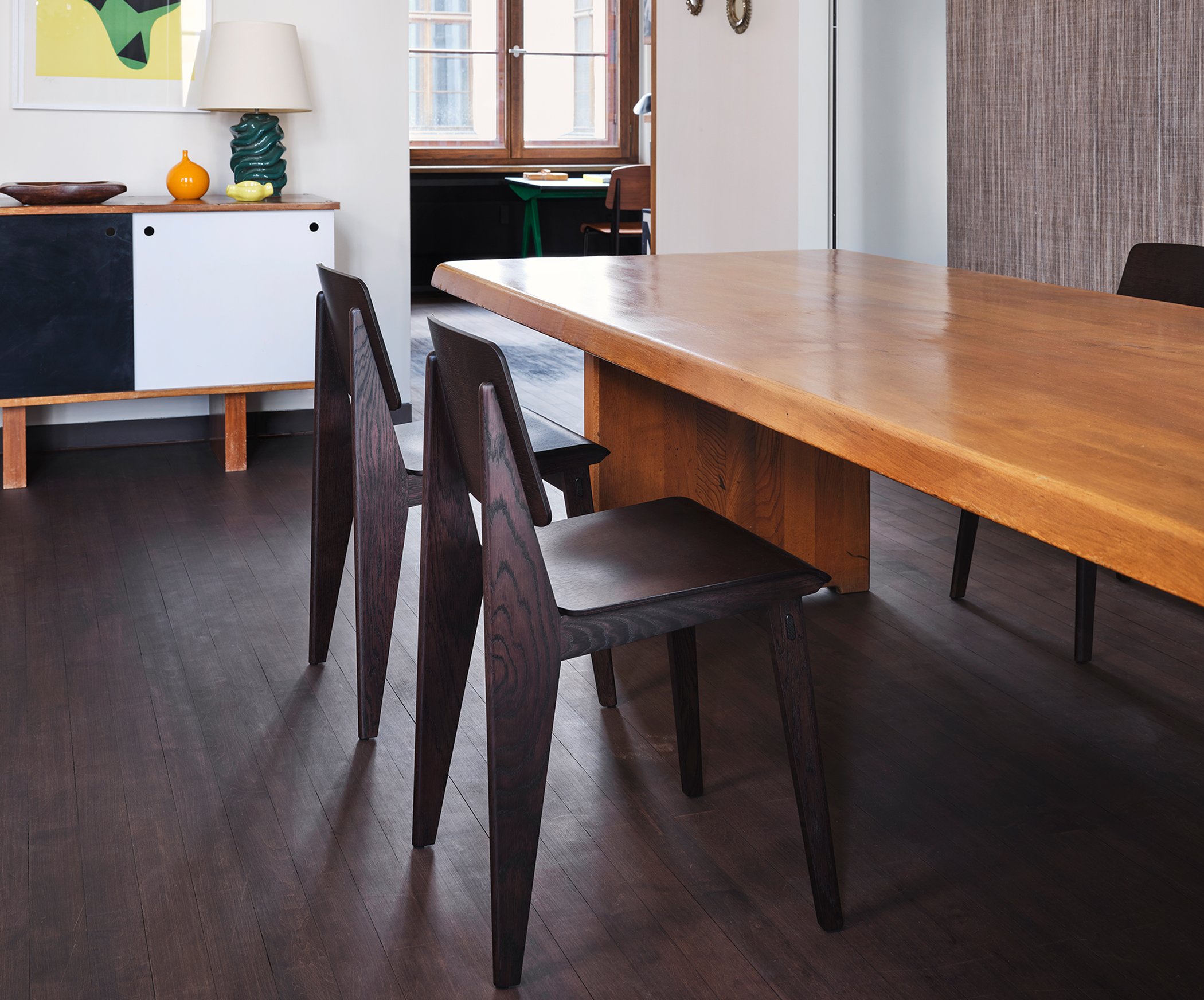 Chaise Tout Bois Chair, Dark oak | Vitra | by Jean Prouvé, 1941