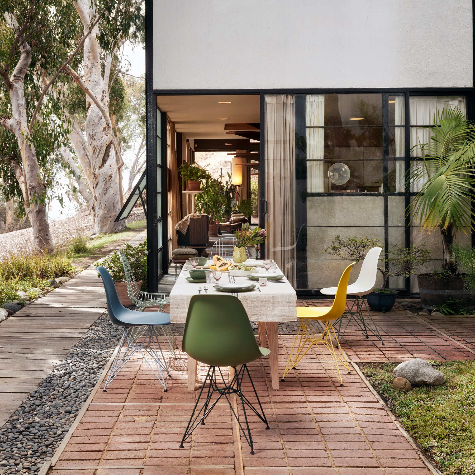 Eames Plastic Side Chair RE DSR Duotone, Pebble / eames sea foam