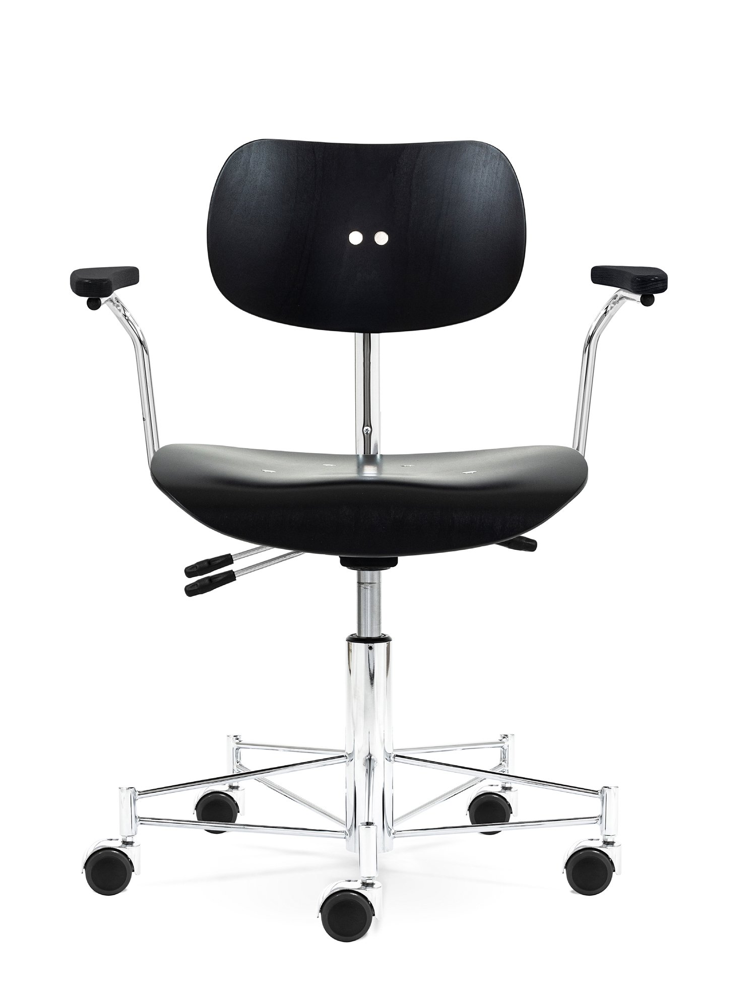 SBG 197 R Swivel Chair, Without upholstery, Stained beech, Black
