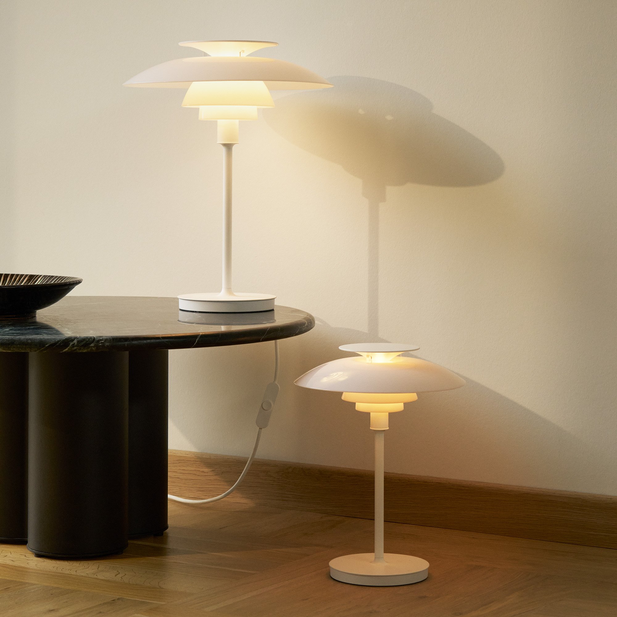PH 80 Table Lamp, Opal white / high lustre chrome plated | Louis
