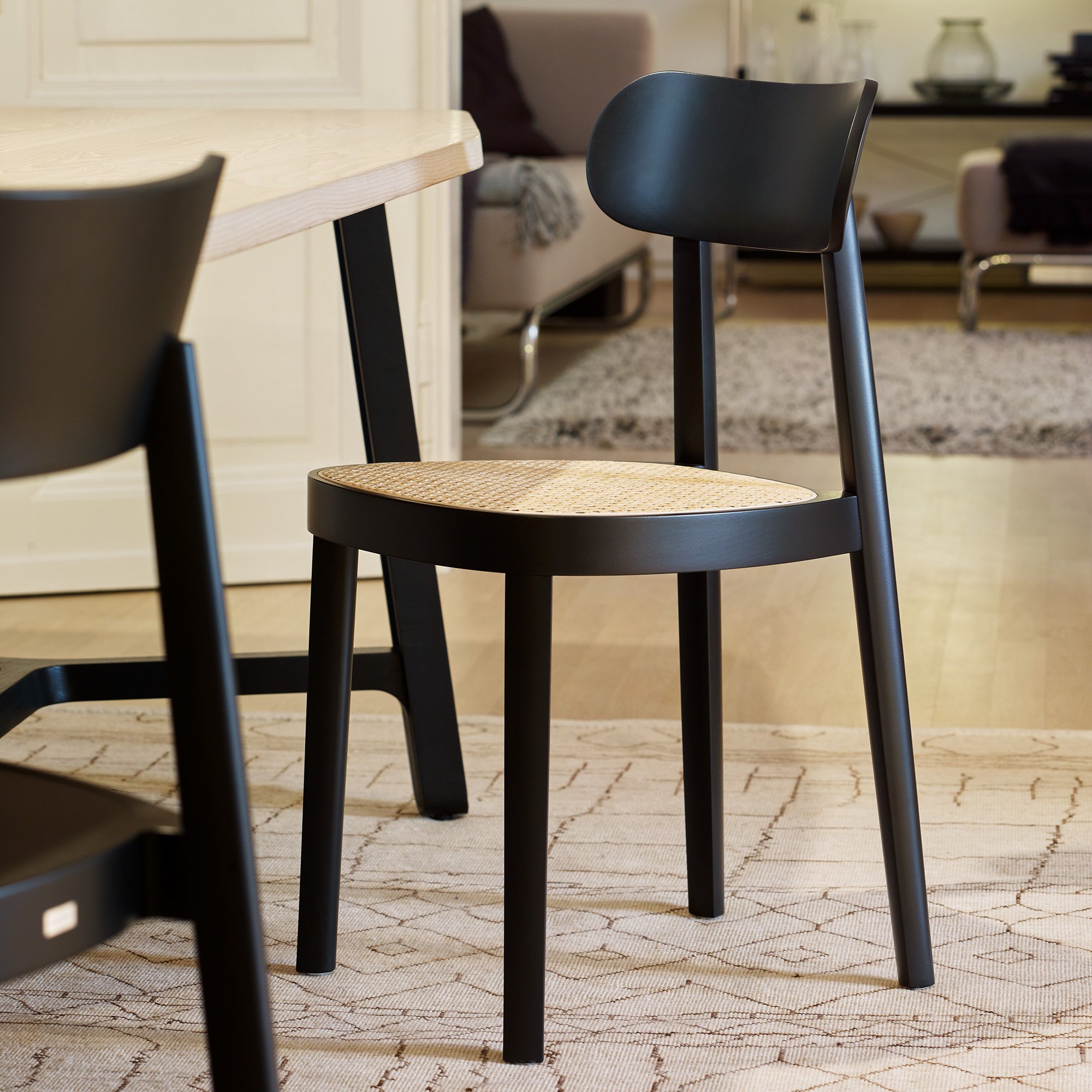 118 / 118 M Chair, Walnut stained beech, Moulded plywood seat