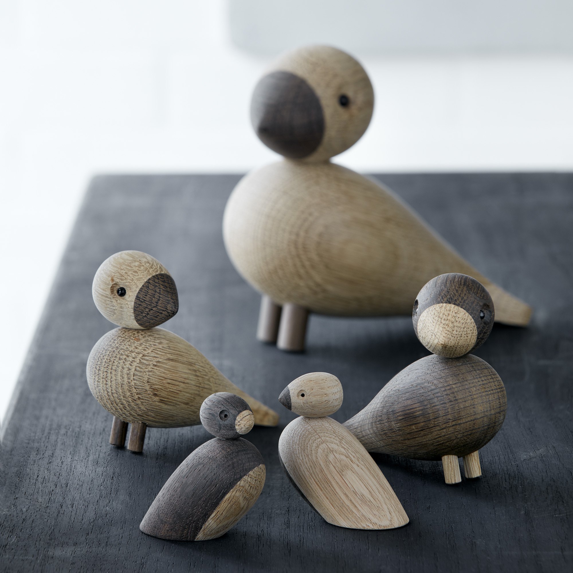Pair of Sparrows Wooden Figure | Kay Bojesen | Figures