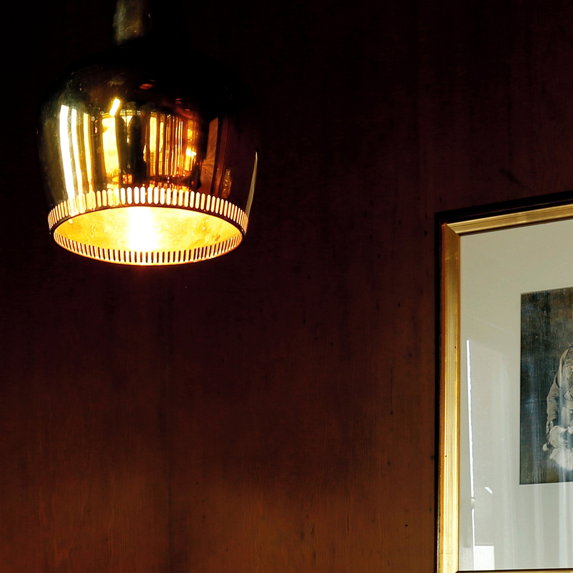 Pendant Lamp A330S Golden Bell, Chrome/white | Artek | by Alvar