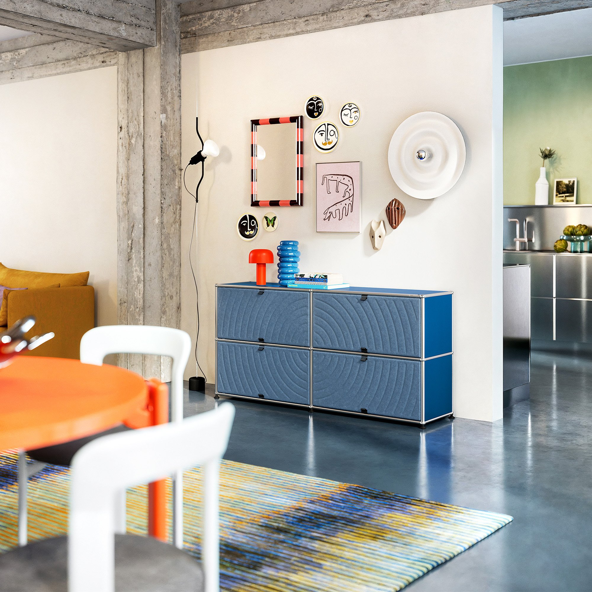 USM Soft Panel Mono for USM Haller Shelves, 35 cm x 35 cm, Blue