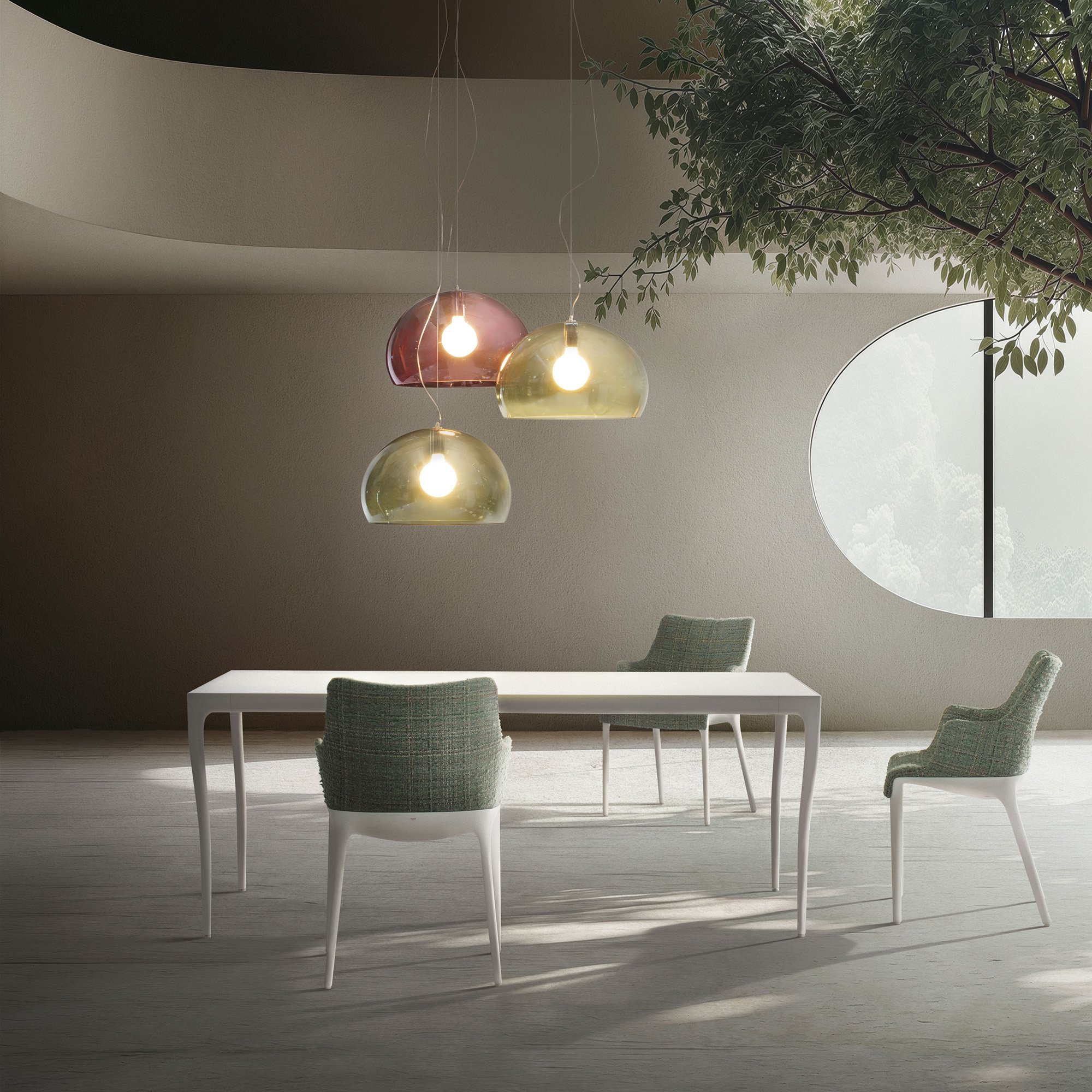 FL / Y Pendant Lamp, Transparent, Bordeaux | Kartell | Pendant