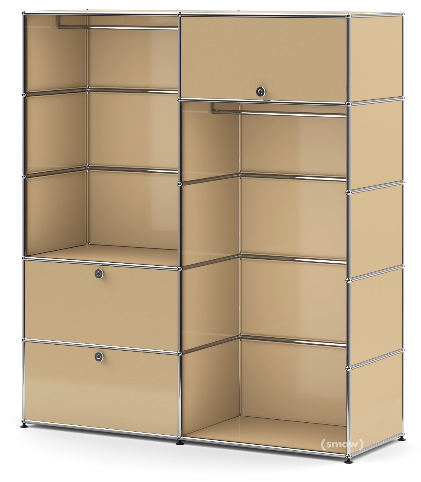 USM Haller Clothes Rack L with 2 Hanging Rails, USM beige | USM