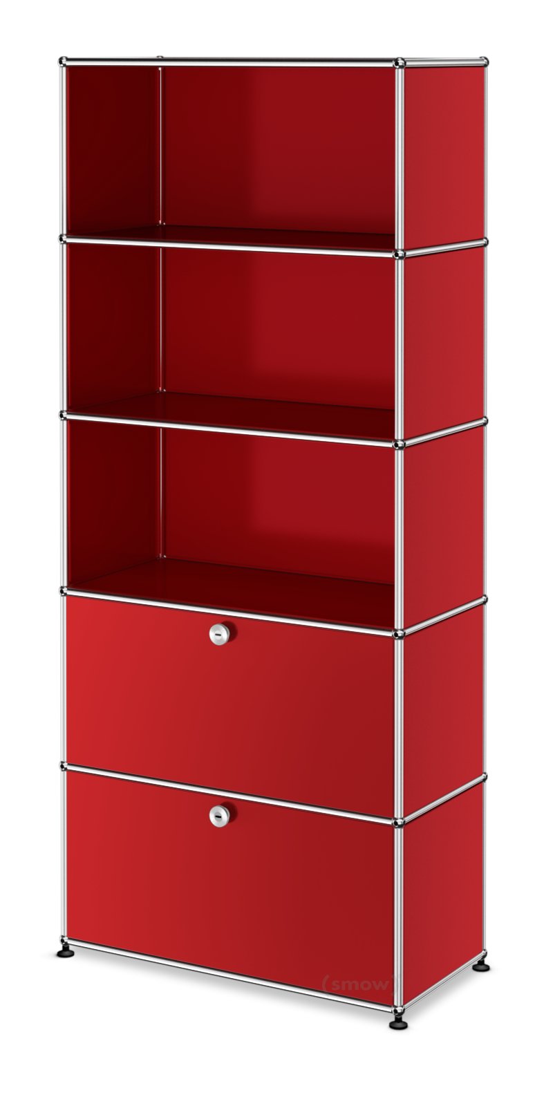 USM Haller Storage Unit with 2 Drop-down Doors, USM ruby red | USM