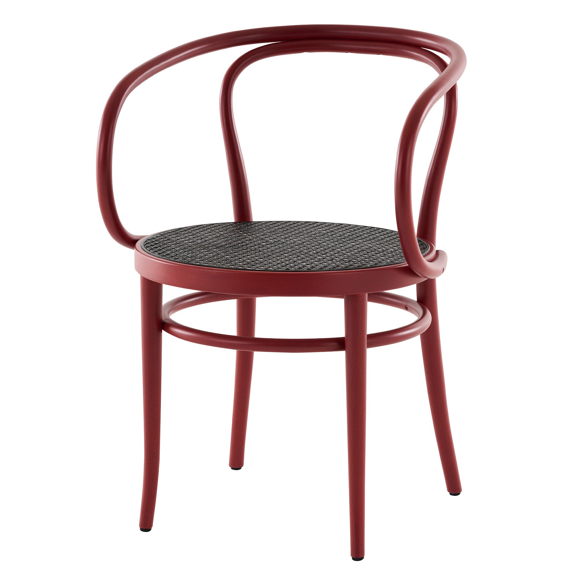 209 / 210 Chair, Rusty red steined beech, Cane work seat, dark