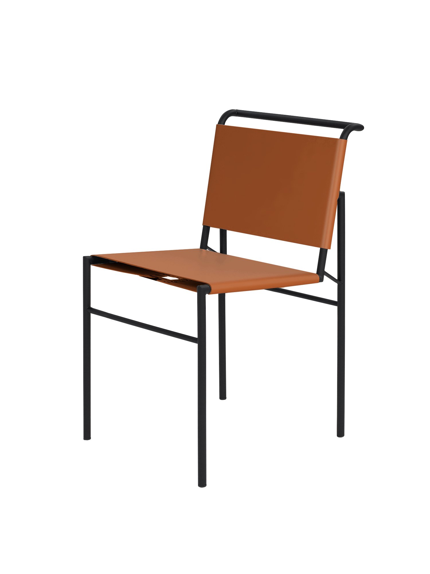 Roquebrune Chair, Cognac, Black powder coated | ClassiCon | by