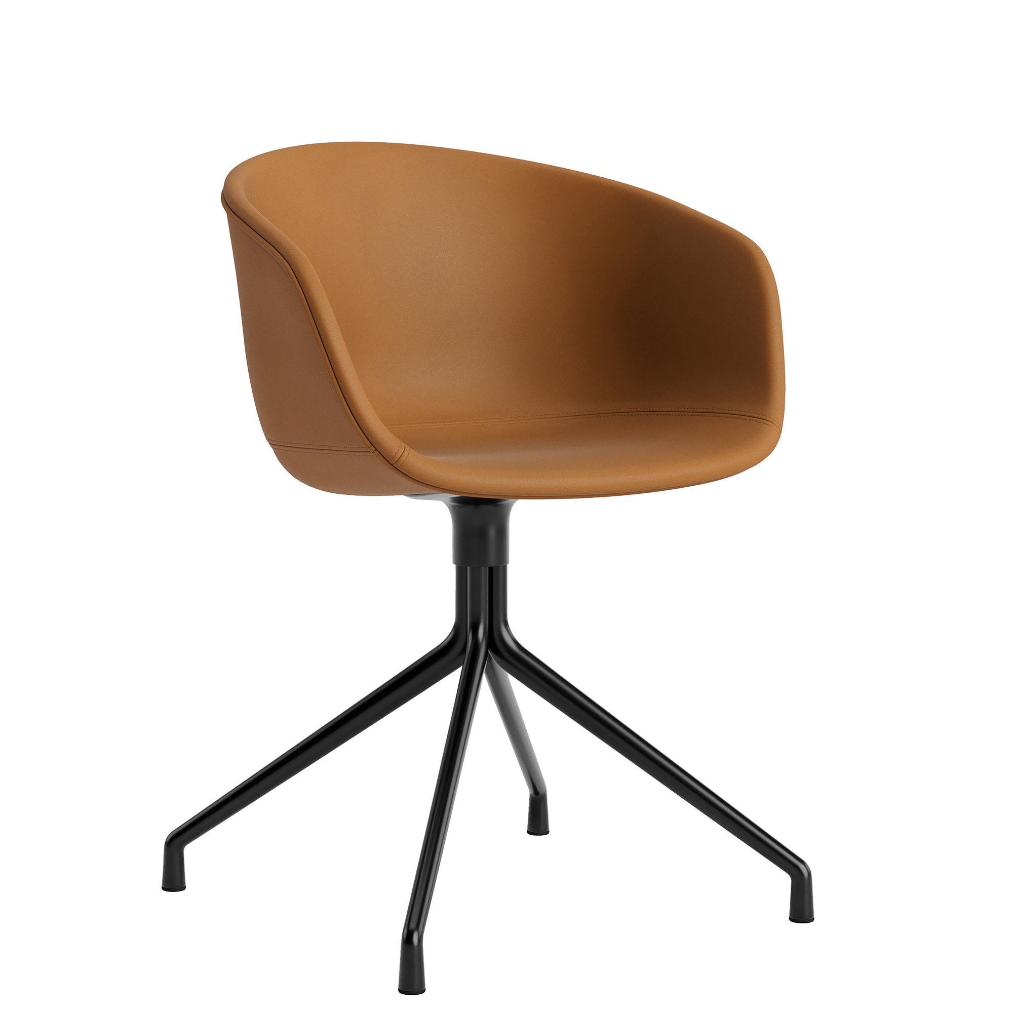 About A Chair AAC 21, Sense leather - cognac, Black powder coated