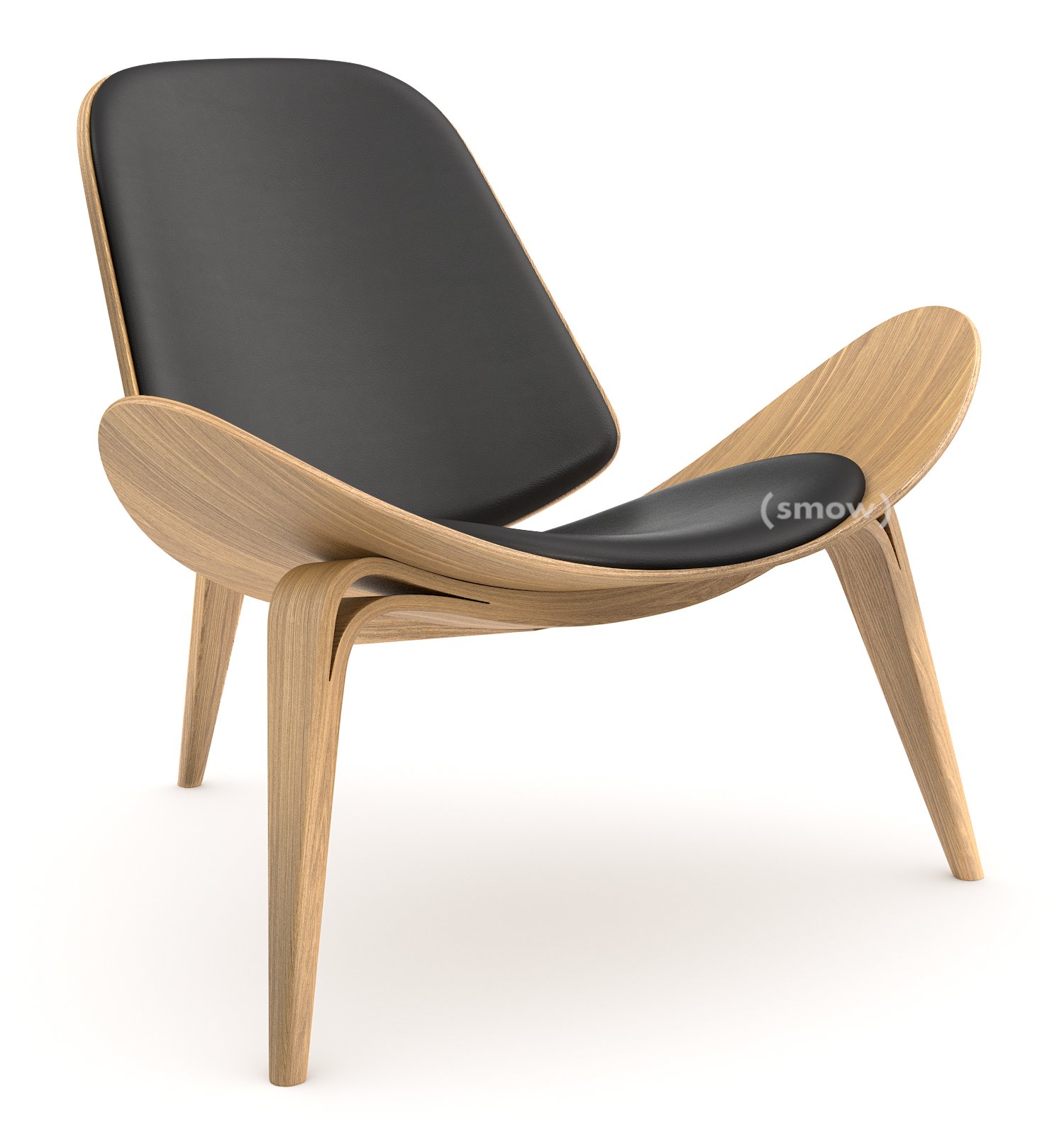 美品一年未満　CARL HANSEN & SØN Hans J. Wegner CH07 Shell Chair, Oiled oak, Leather anthracite | Carl Hansen